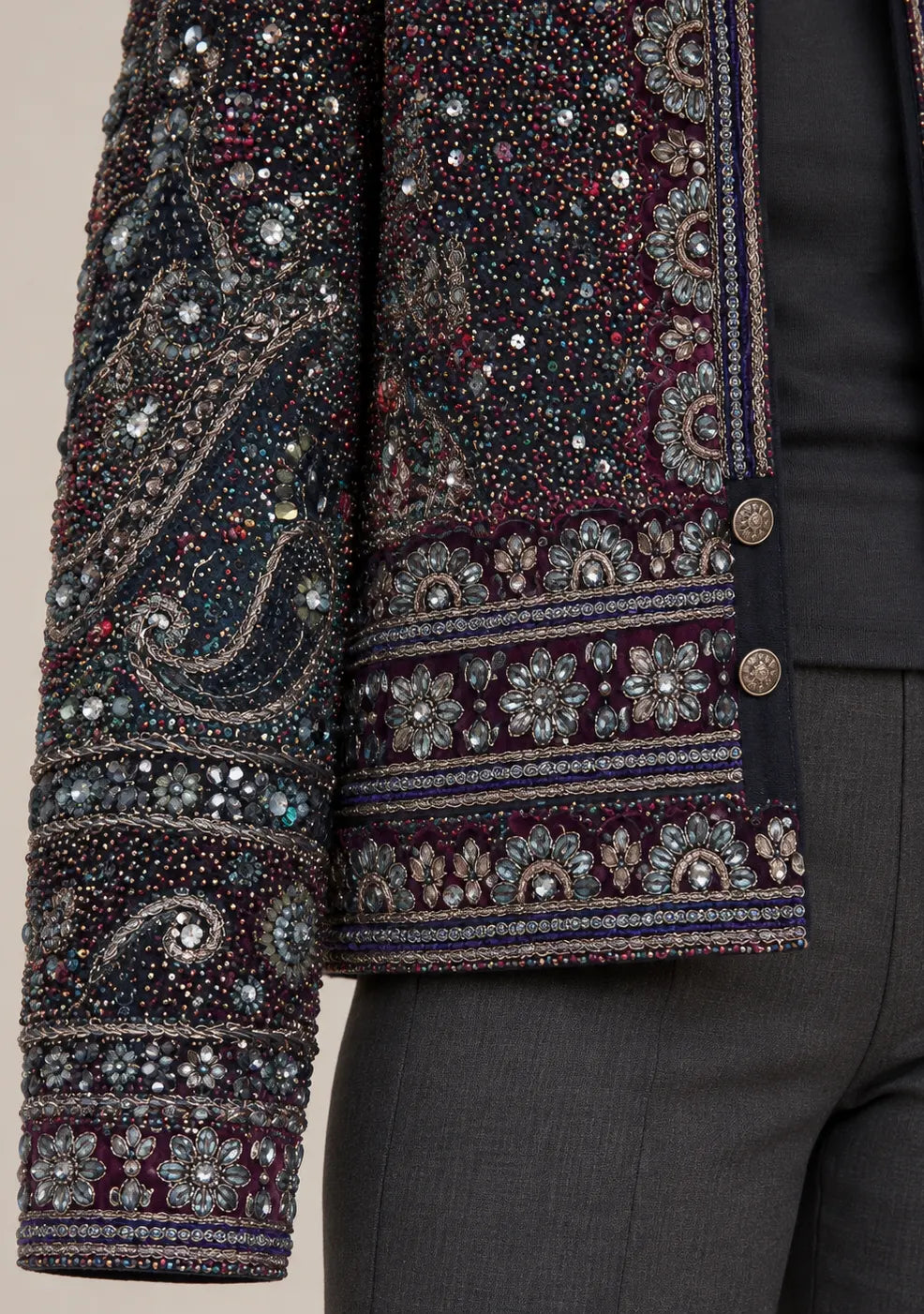 Women’s Jacket with Heavy Hand Embroidery & Beadwork -Silpi
