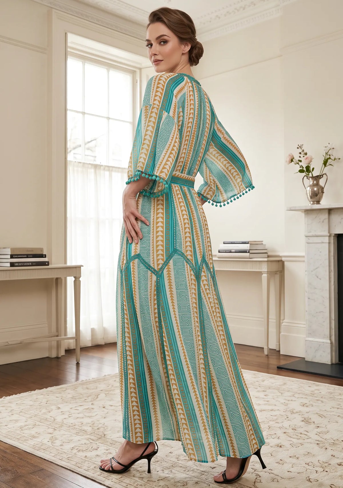 Women’s 100% Cotton Printed Long Dress - Zafira