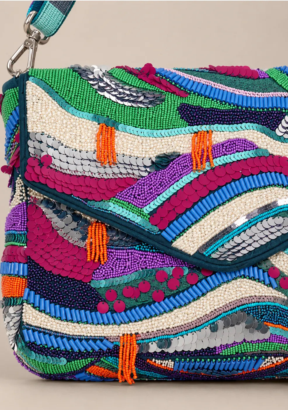 Women’s Multicolour Hand-Embroidered Sling Bag