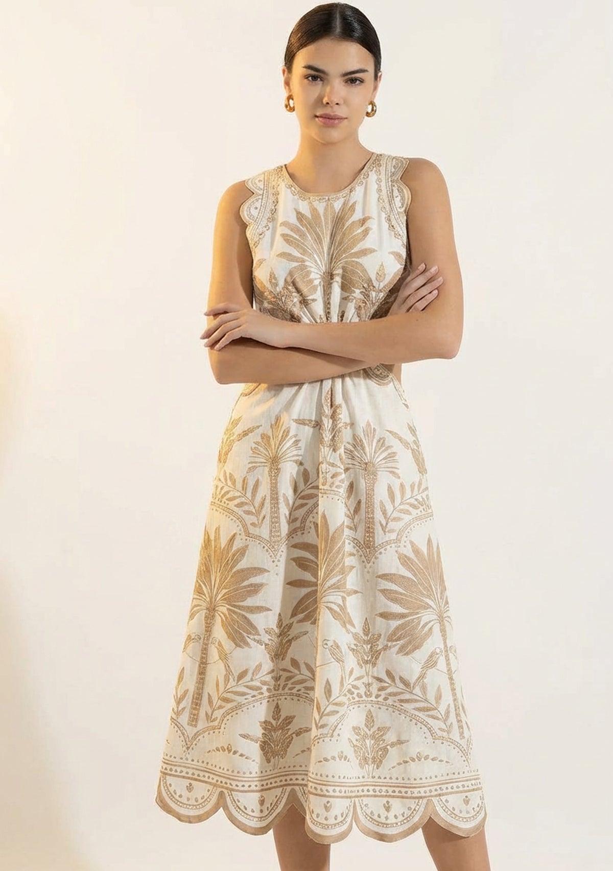 Rifat Black & Ivory Cut-Out Midi Dress | ibBan