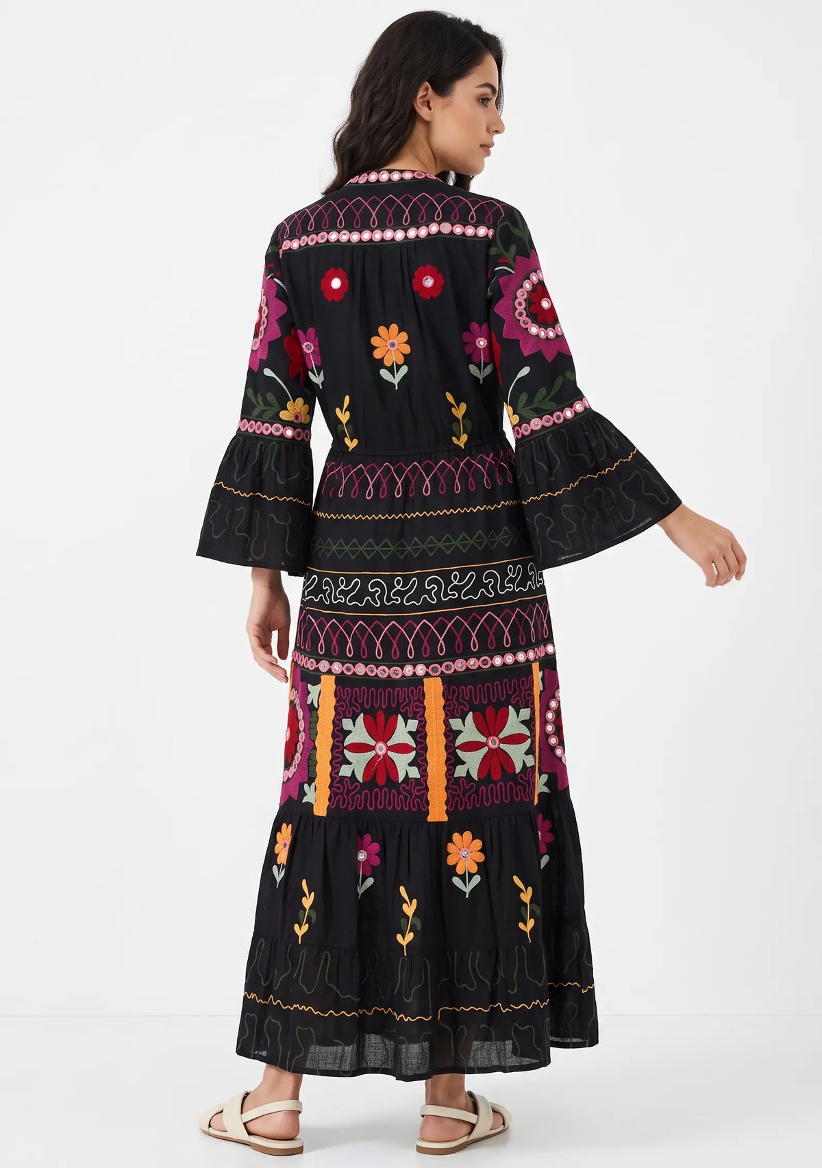 Women’s Cotton Hand-Embroidered Long Tunic - Hami