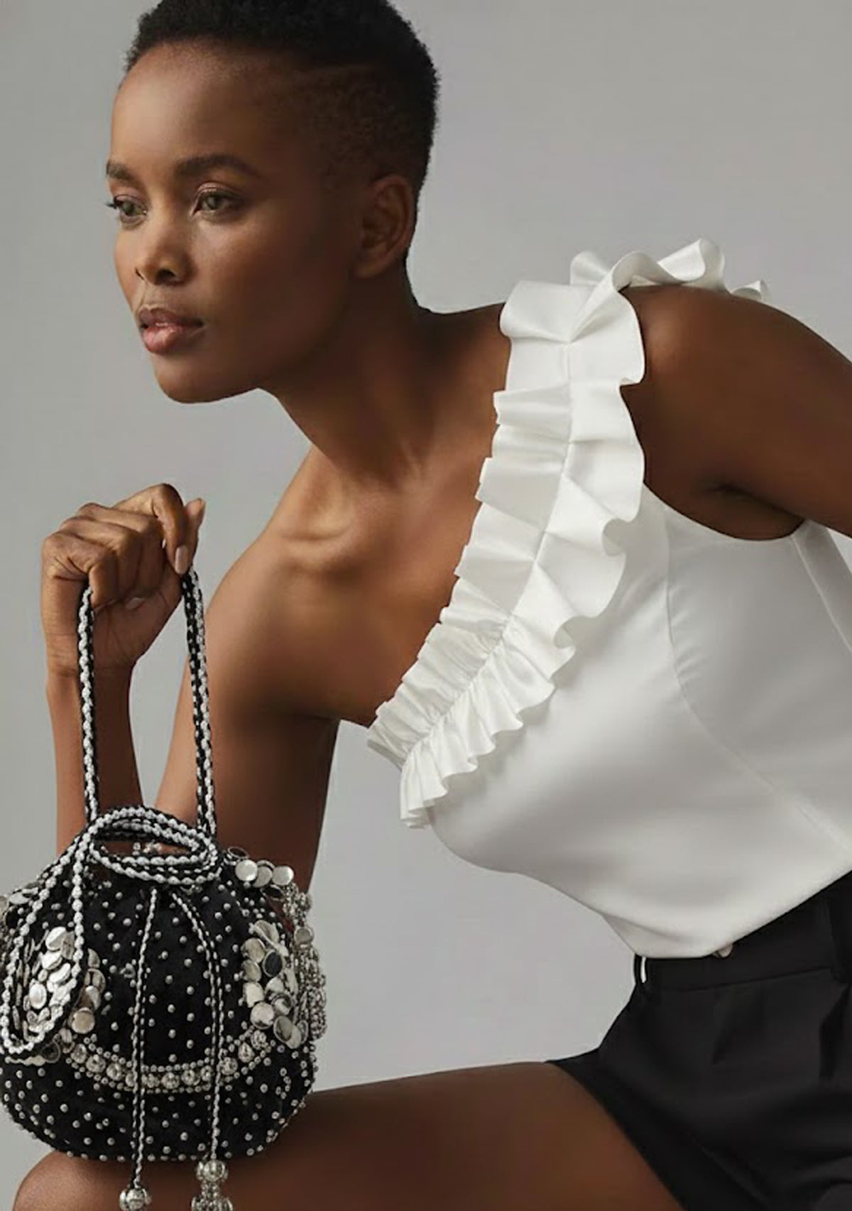 ibBan Hand-Embroidered Potli Black Bag with Beadwork - Layra