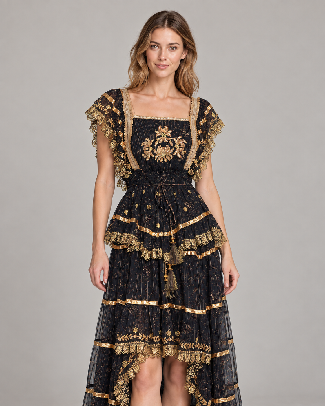Women’s Cotton Lurex Long Maxi Dress - Anaab