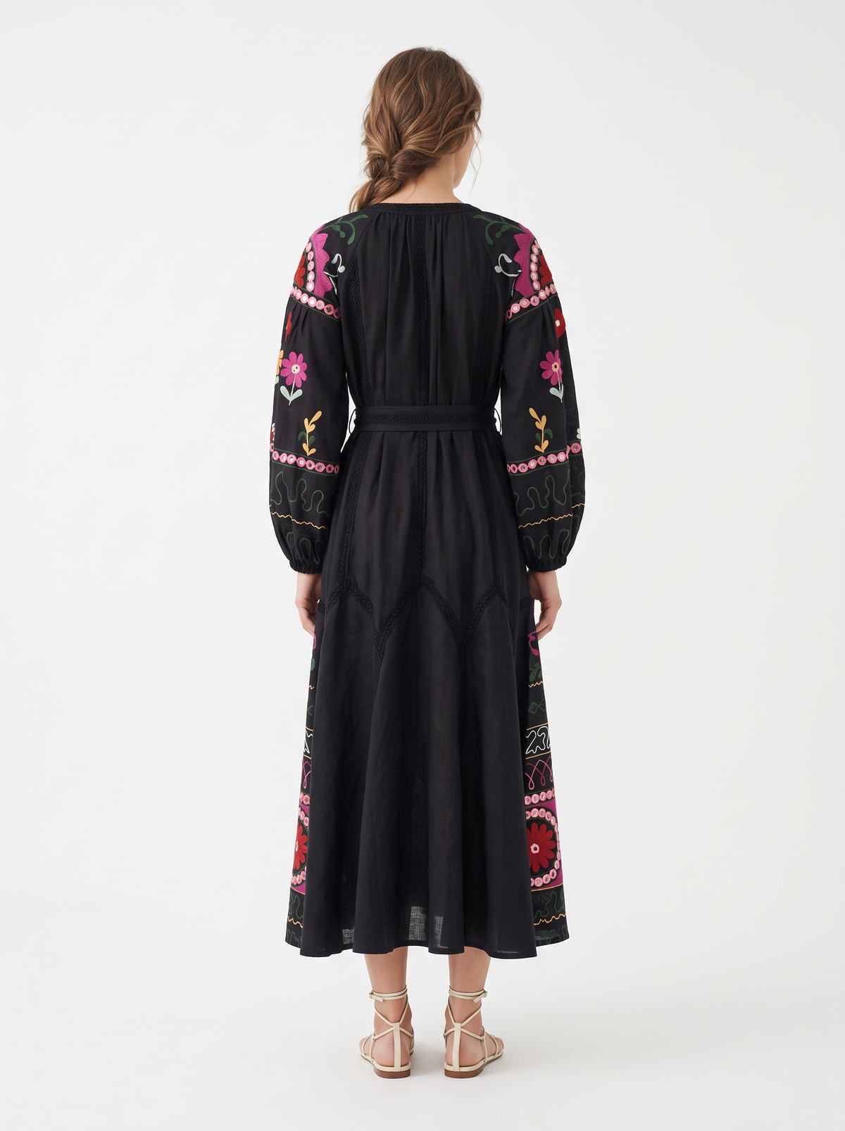 Women’s Cotton Hand-Embroidered Maxi Dress - Hami