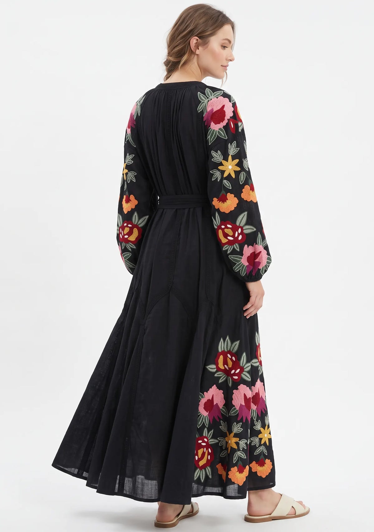 Women’s Cotton Hand-Embroidered Long Dress- Gypsy
