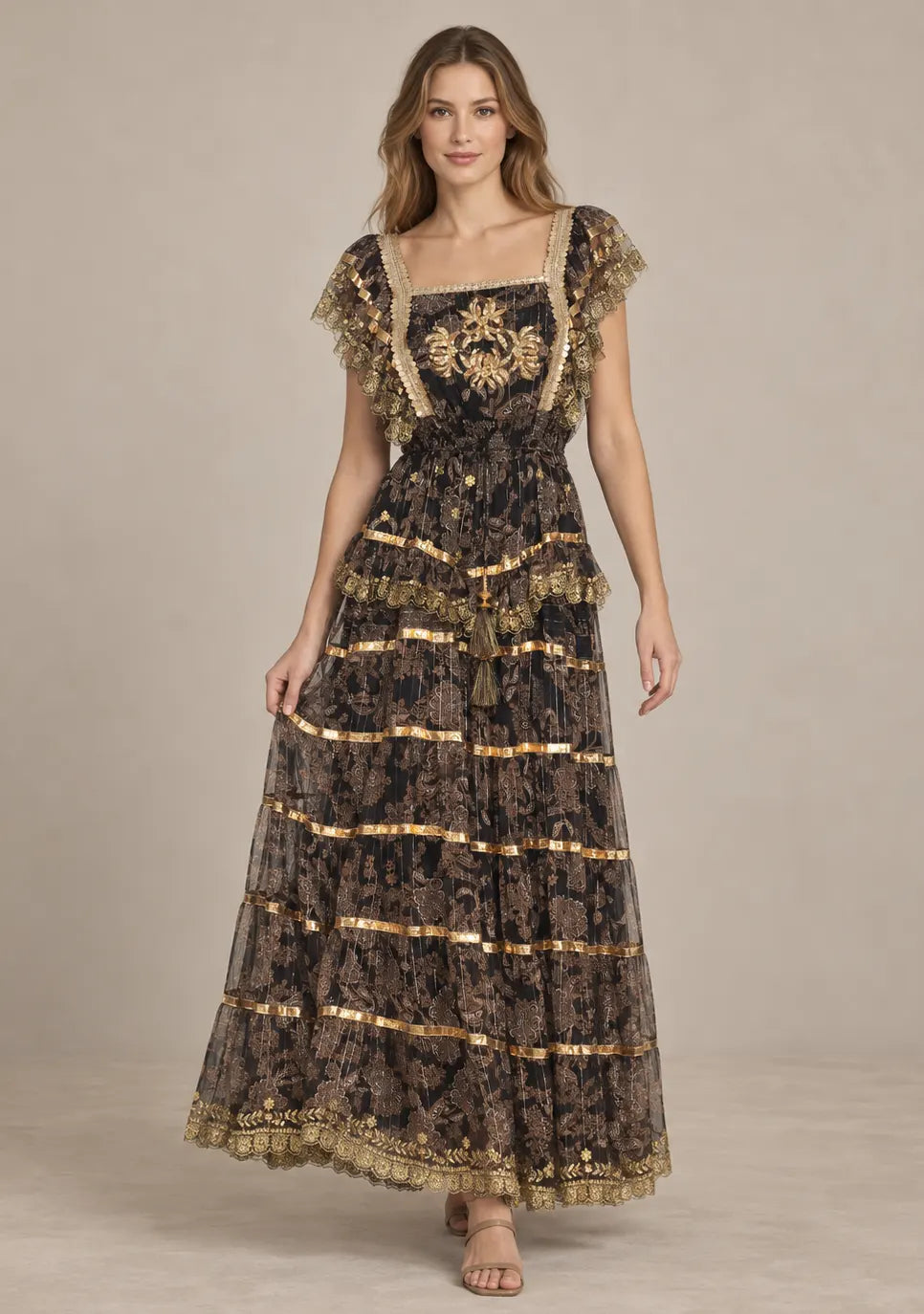 Women’s Cotton Georgette Embroidered  Dress - Huma
