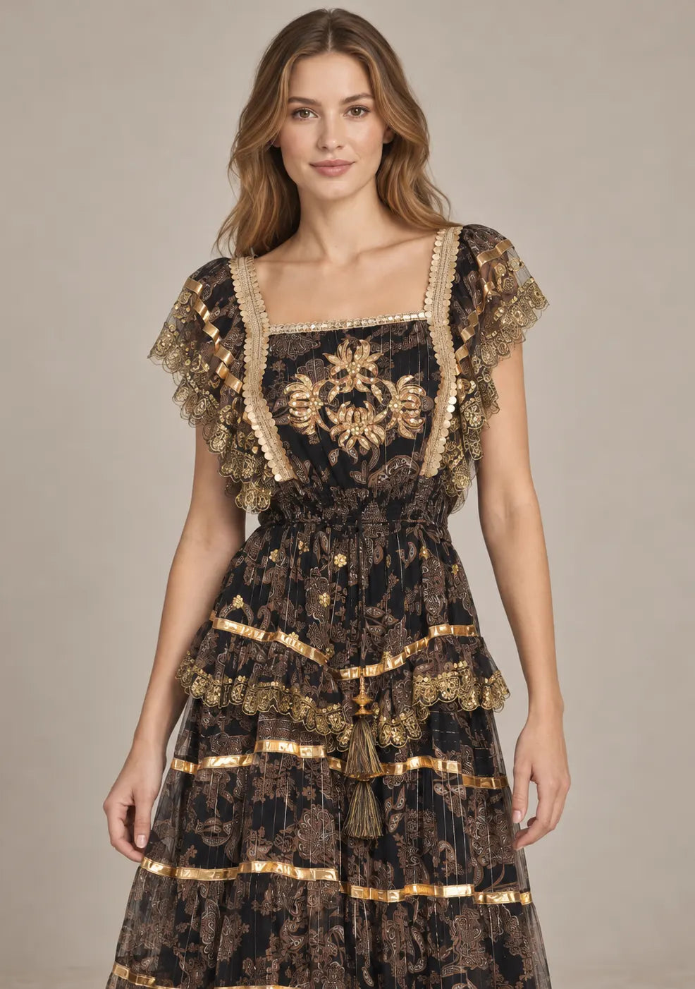 Women’s Cotton Georgette Embroidered  Dress - Huma