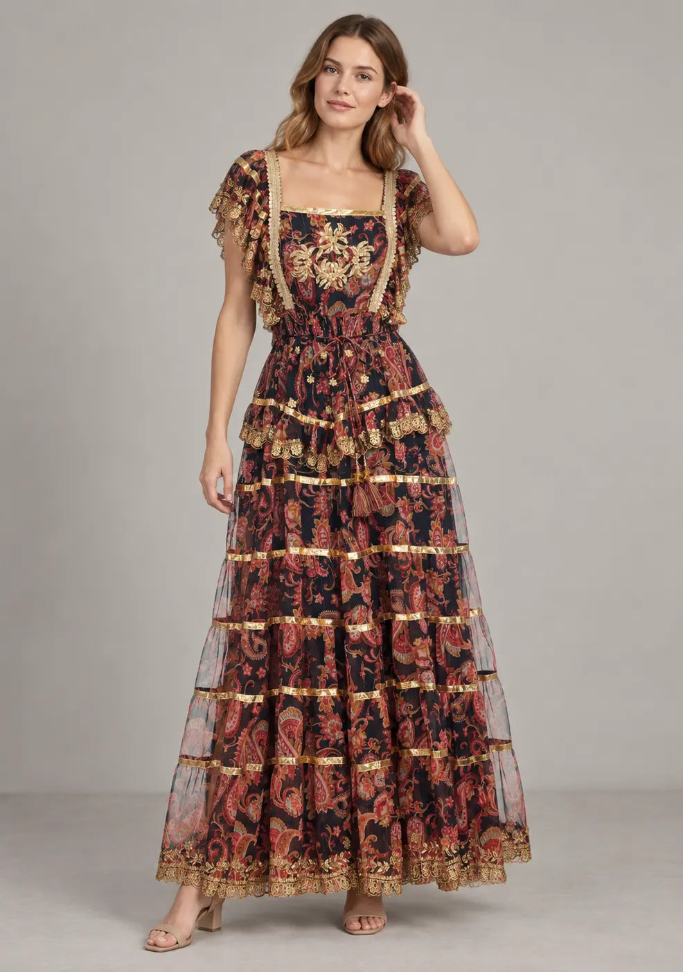 Women’s Cotton Georgette Embroidered  Dress - Huma