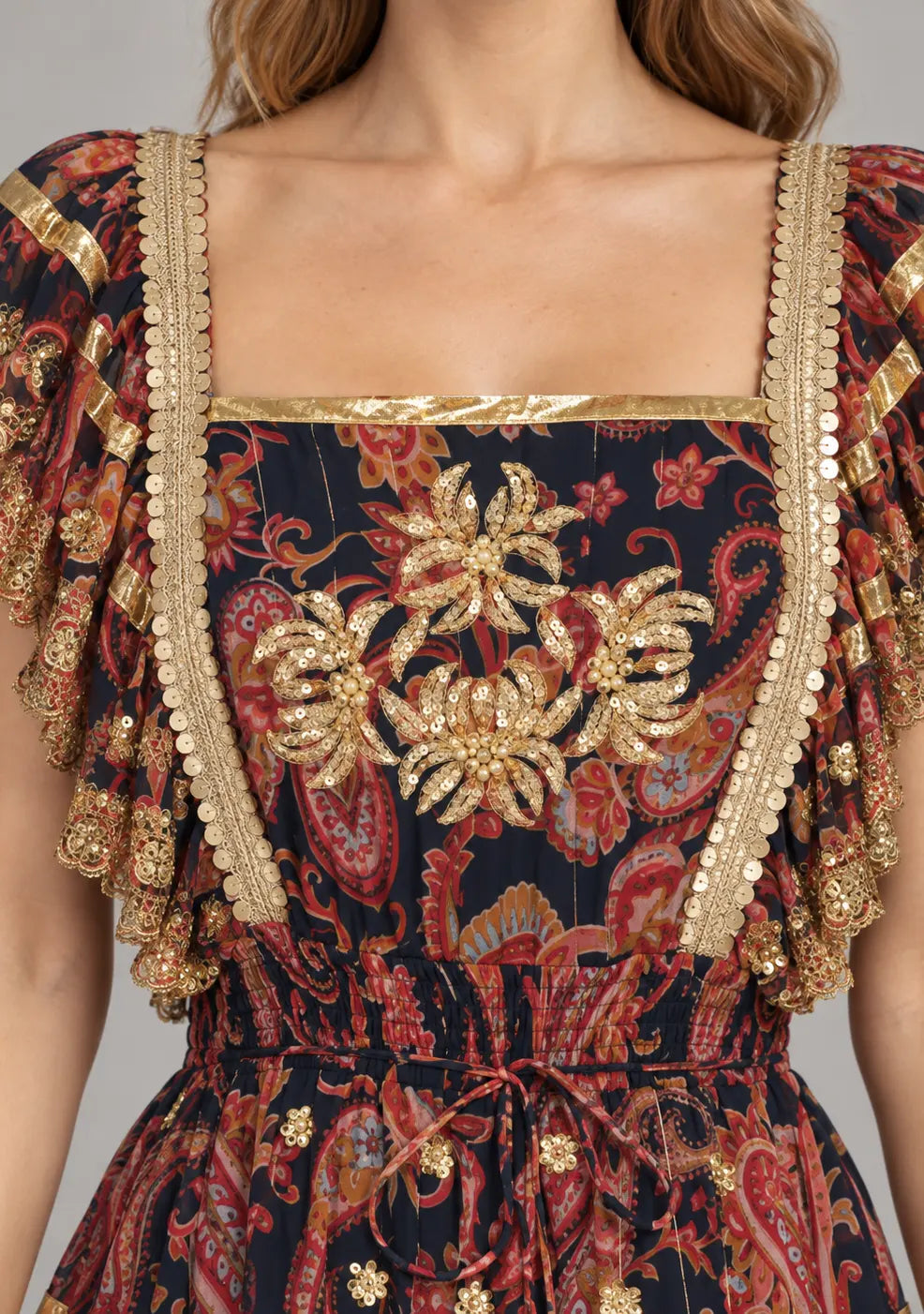 Women’s Cotton Georgette Embroidered  Dress - Huma