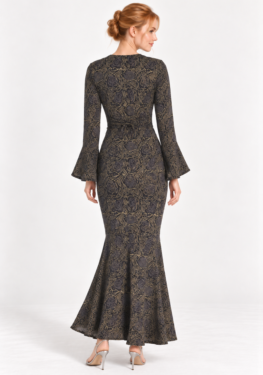 Printed Cotton Long Dress -Floby