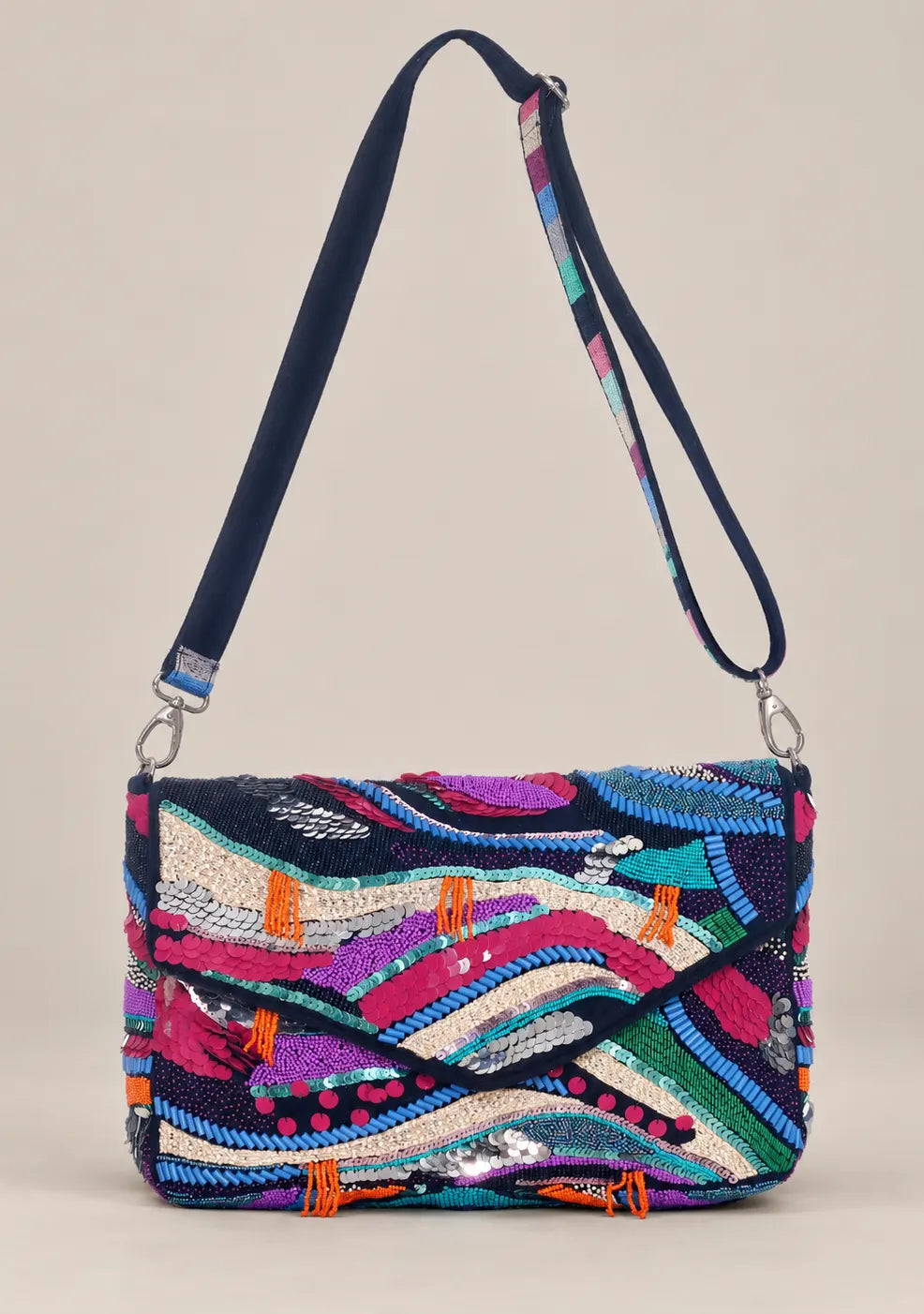 Women’s Multicolour Hand-Embroidered Sling Bag