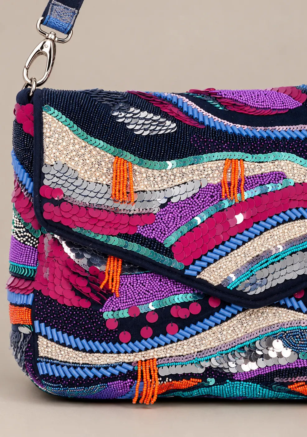Women’s Multicolour Hand-Embroidered Sling Bag