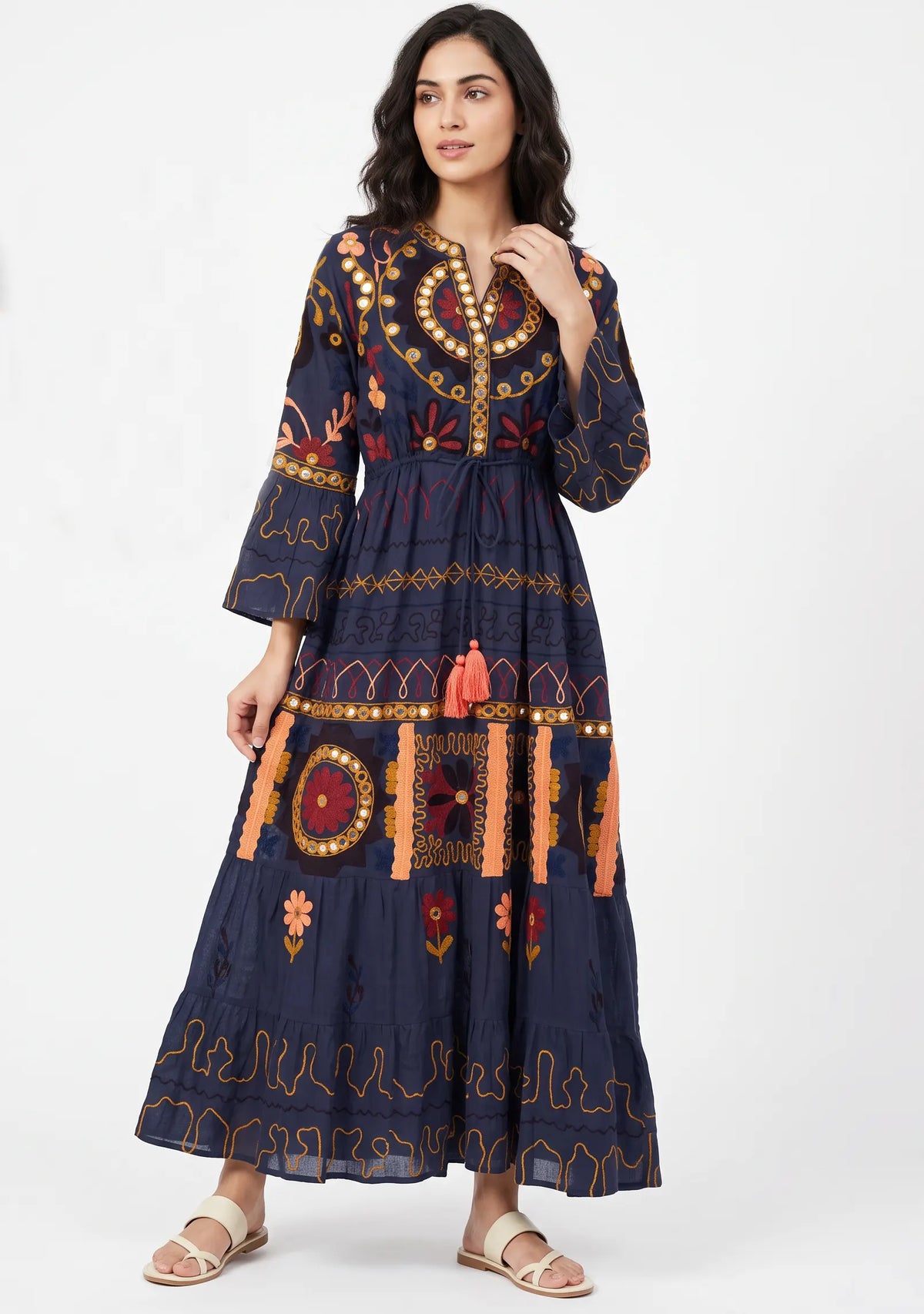 Women’s Cotton Hand-Embroidered Long Tunic - Hami