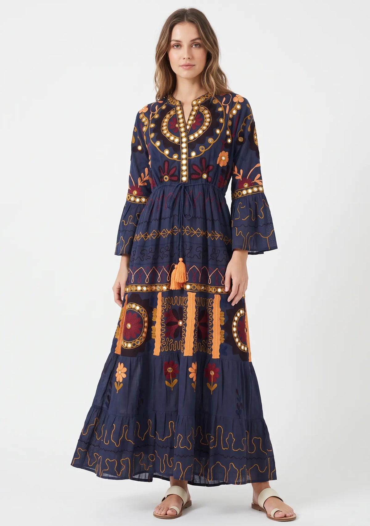 Women’s Cotton Hand-Embroidered Long Tunic - Hami