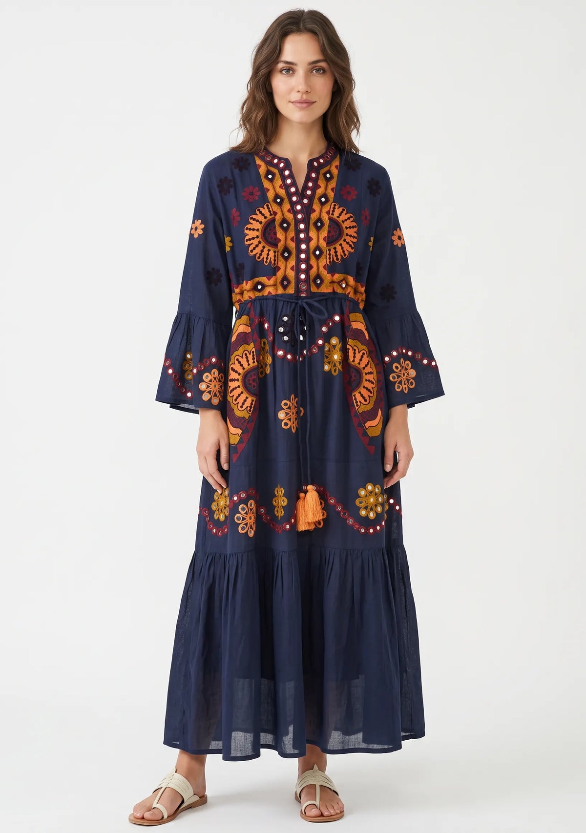 Women’s Cotton Hand-Embroidered Long Tunic - Sara
