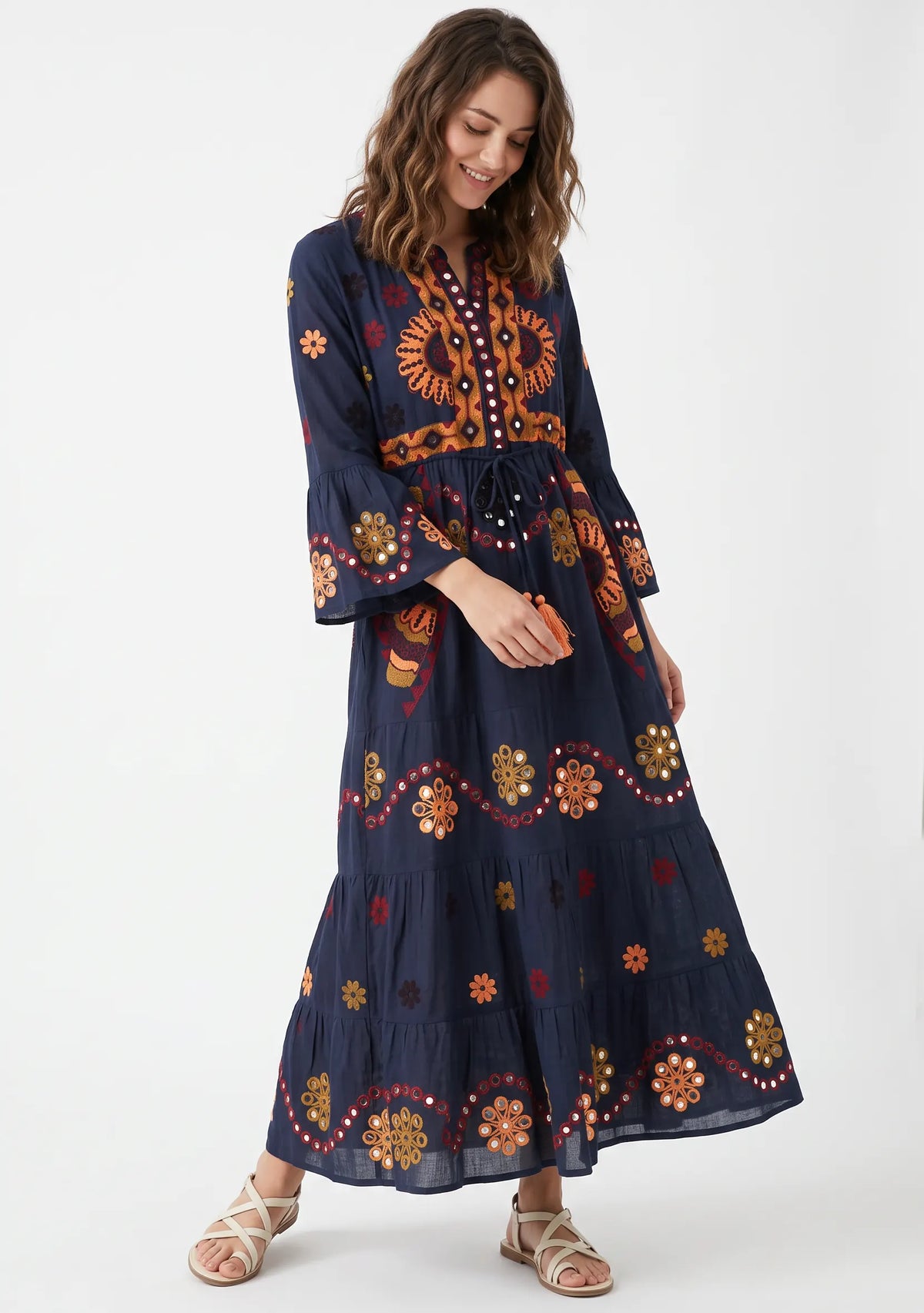 Women’s Cotton Hand-Embroidered Long Tunic - Sara