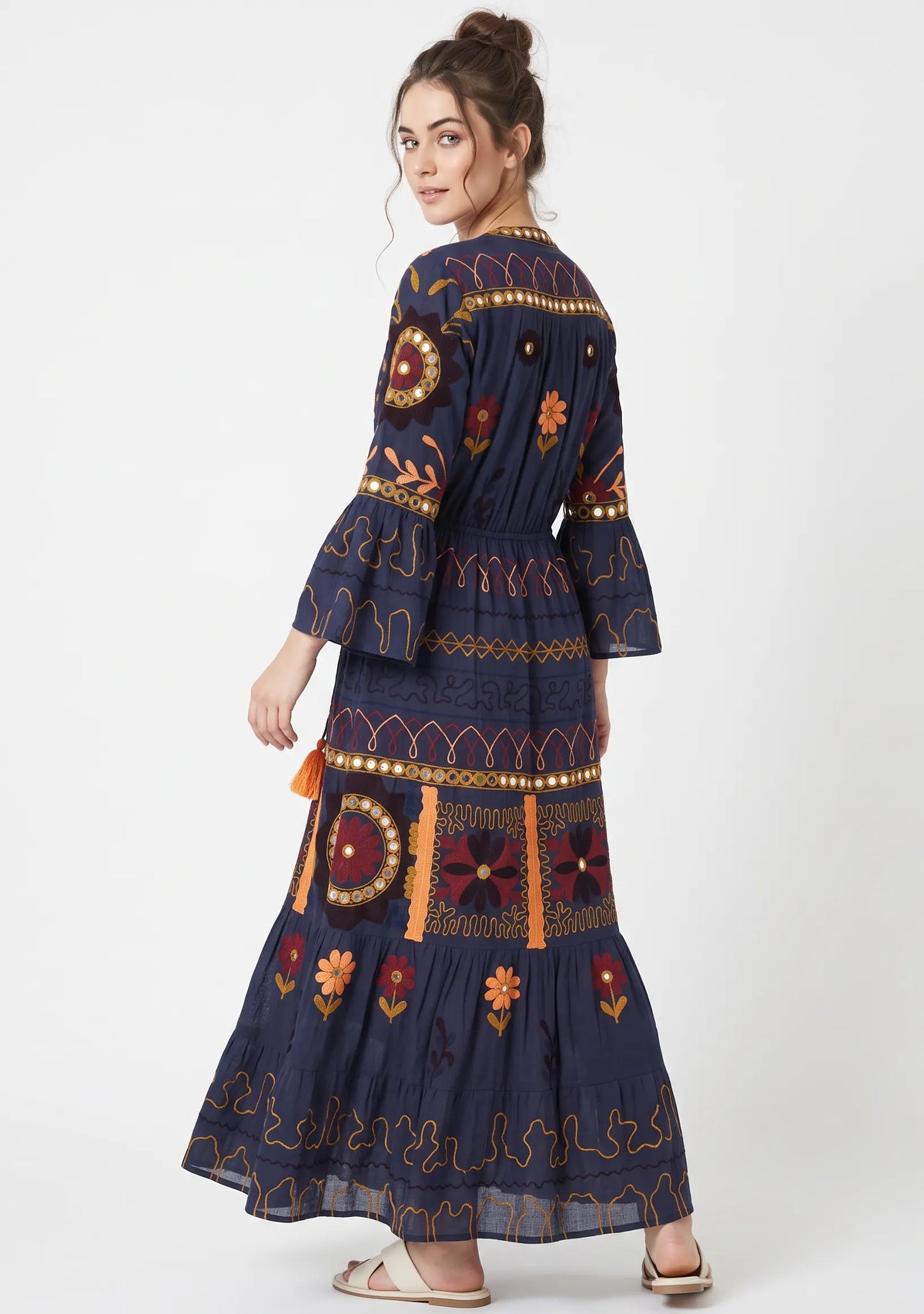 Women’s Cotton Hand-Embroidered Long Tunic - Hami