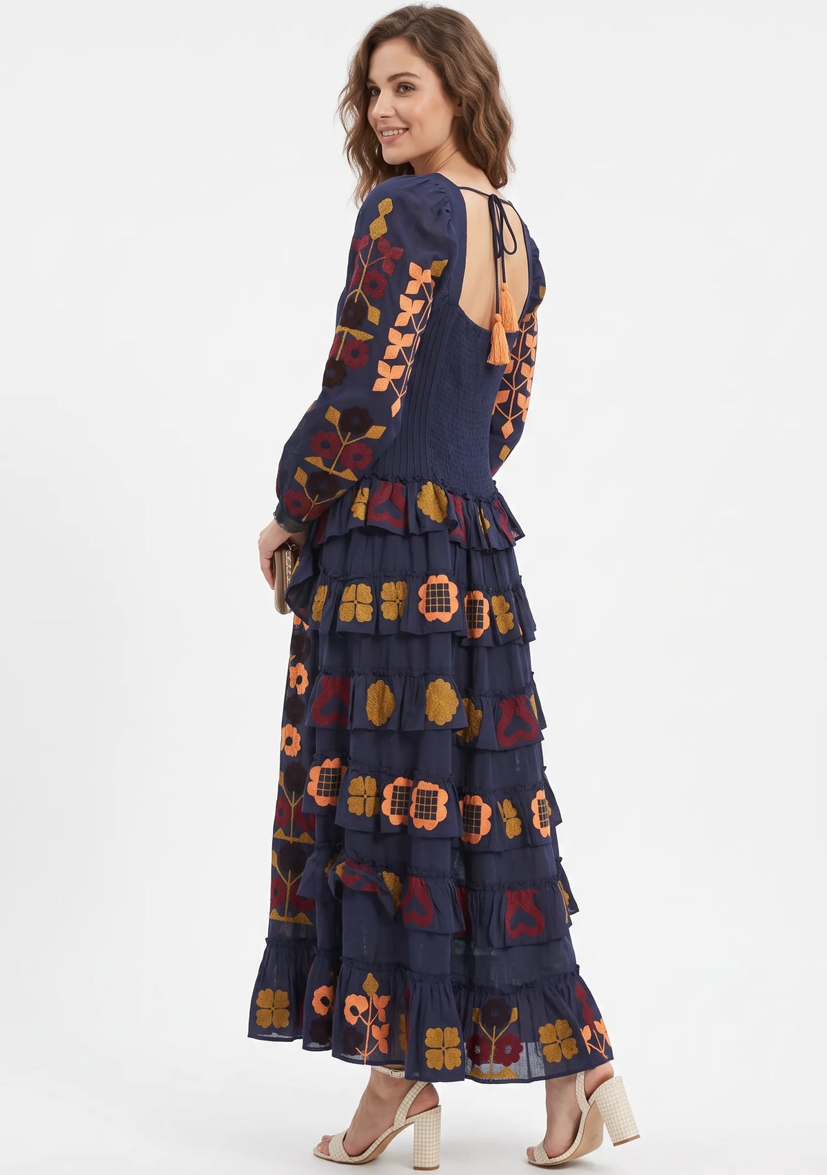 Women’s Cotton Hand-Embroidered Long Dress - Zara