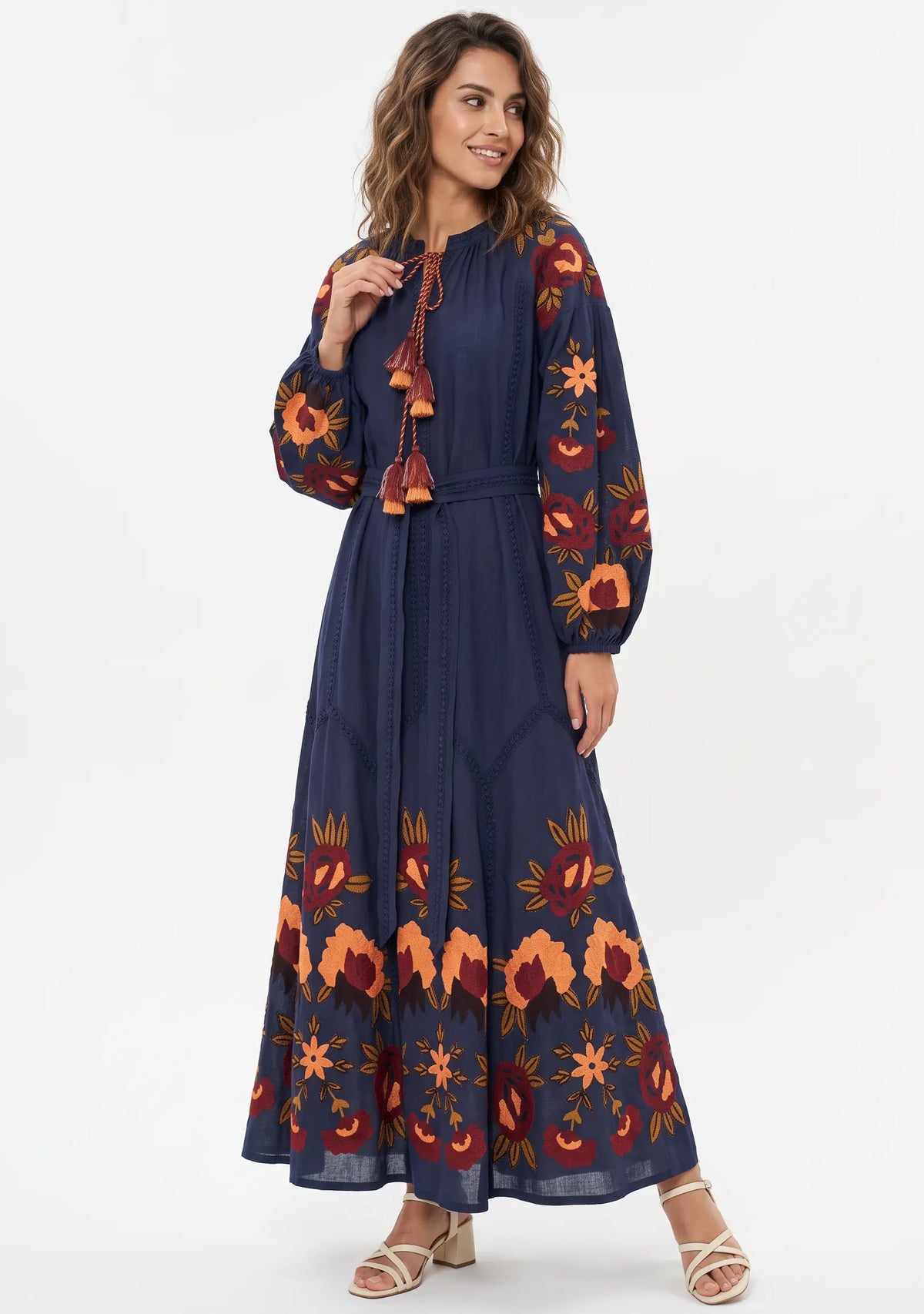 Women’s Cotton Hand-Embroidered Long Dress- Gypsy