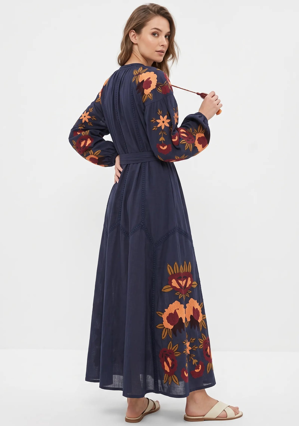 Women’s Cotton Hand-Embroidered Long Dress- Gypsy