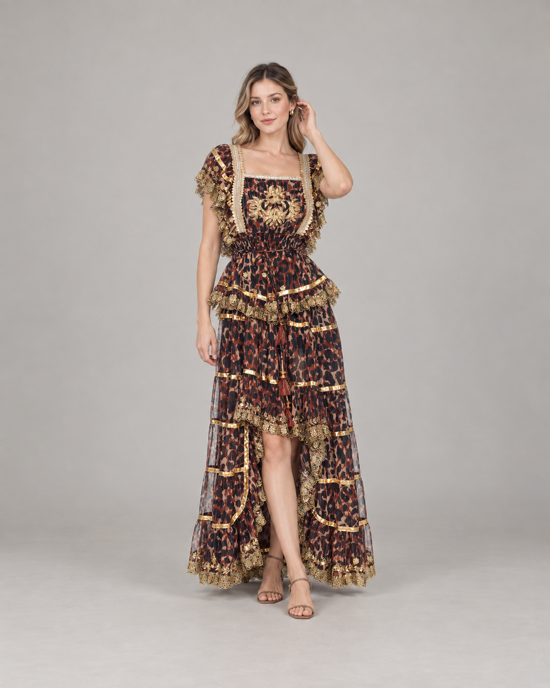 Women’s Cotton Lurex Long Maxi Dress - Anaab