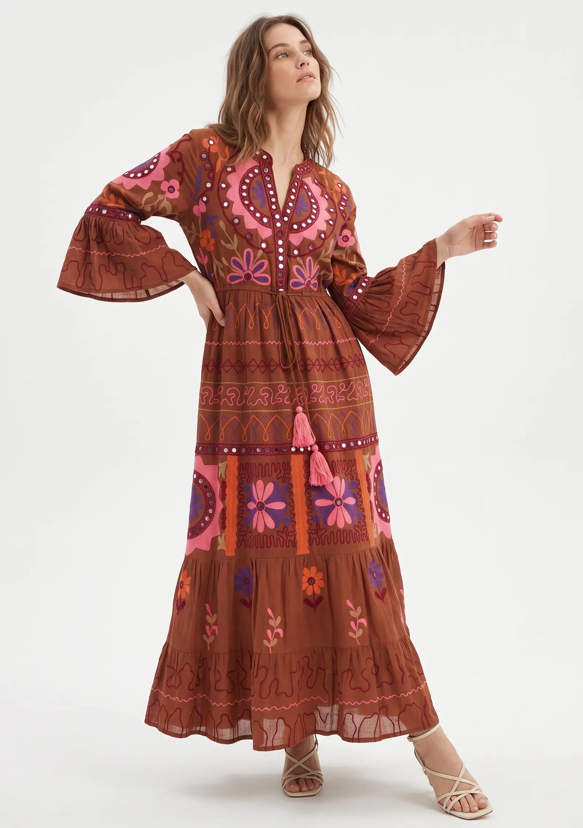 Women’s Cotton Hand-Embroidered Long Tunic - Hami