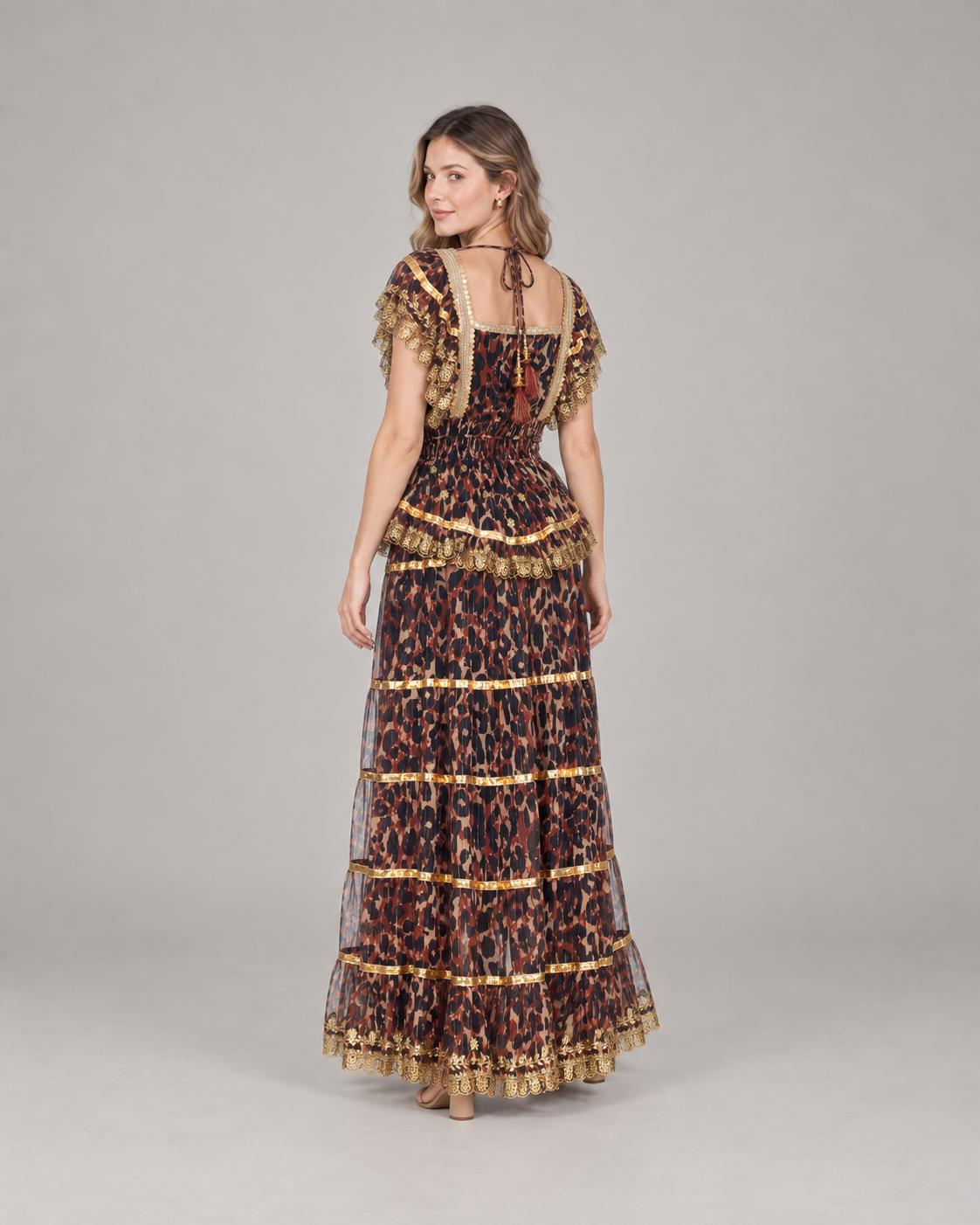 Women’s Cotton Lurex Long Maxi Dress - Anaab