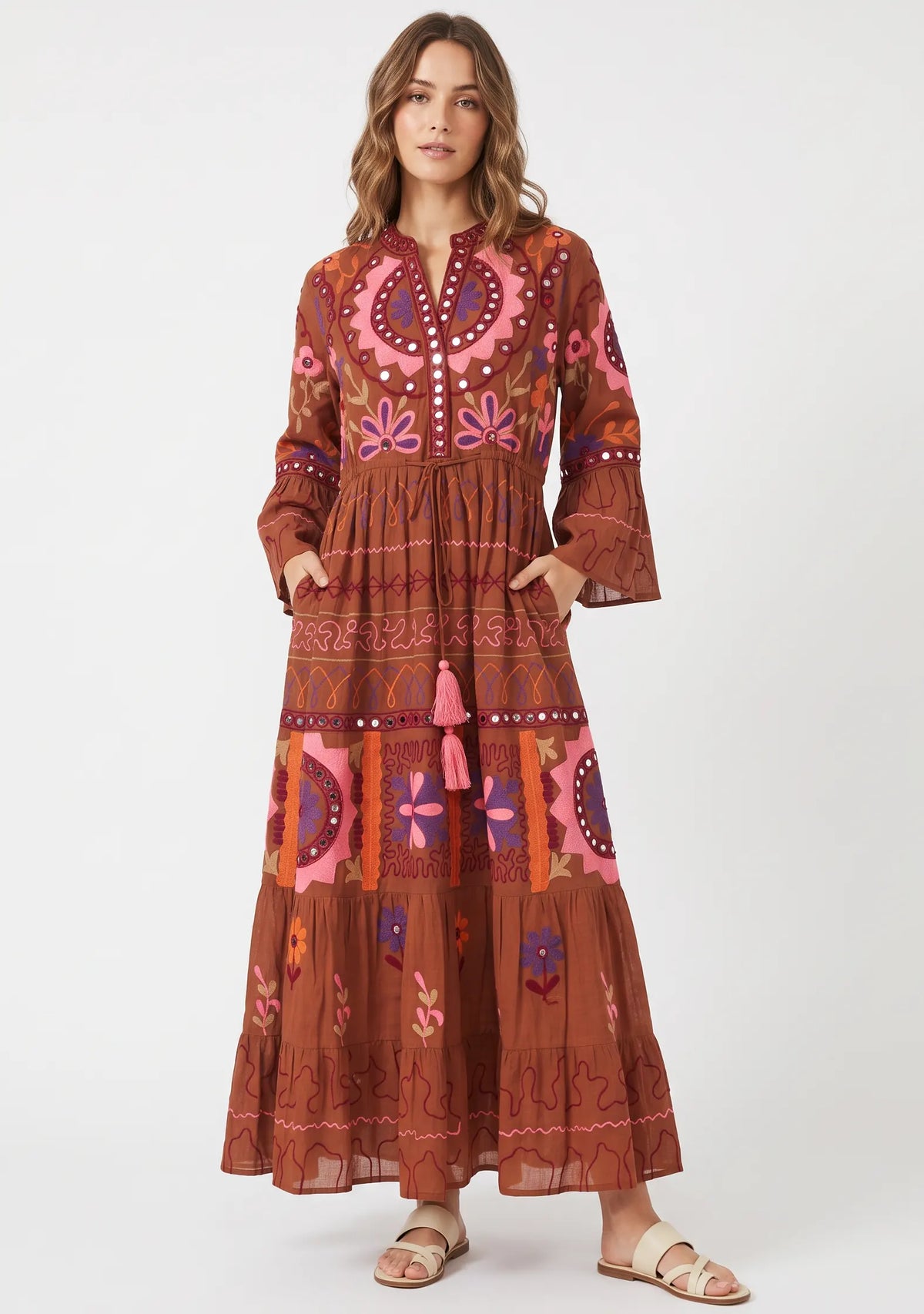 Women’s Cotton Hand-Embroidered Long Tunic - Hami