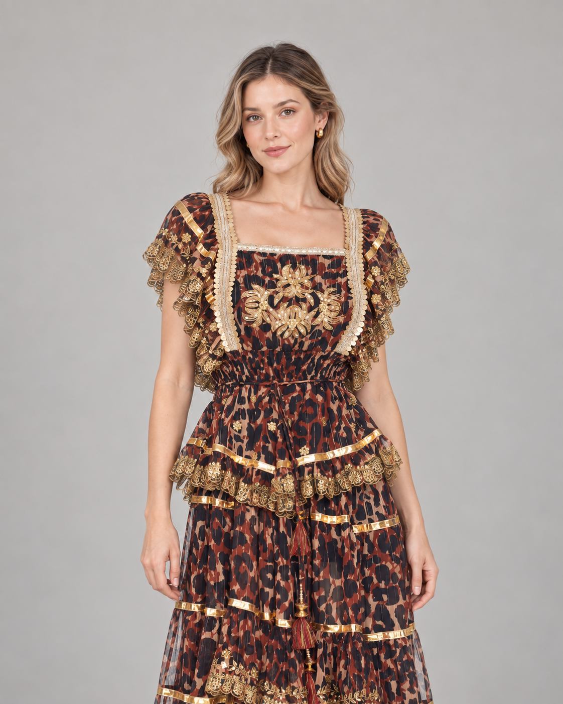 Women’s Cotton Lurex Long Maxi Dress - Anaab