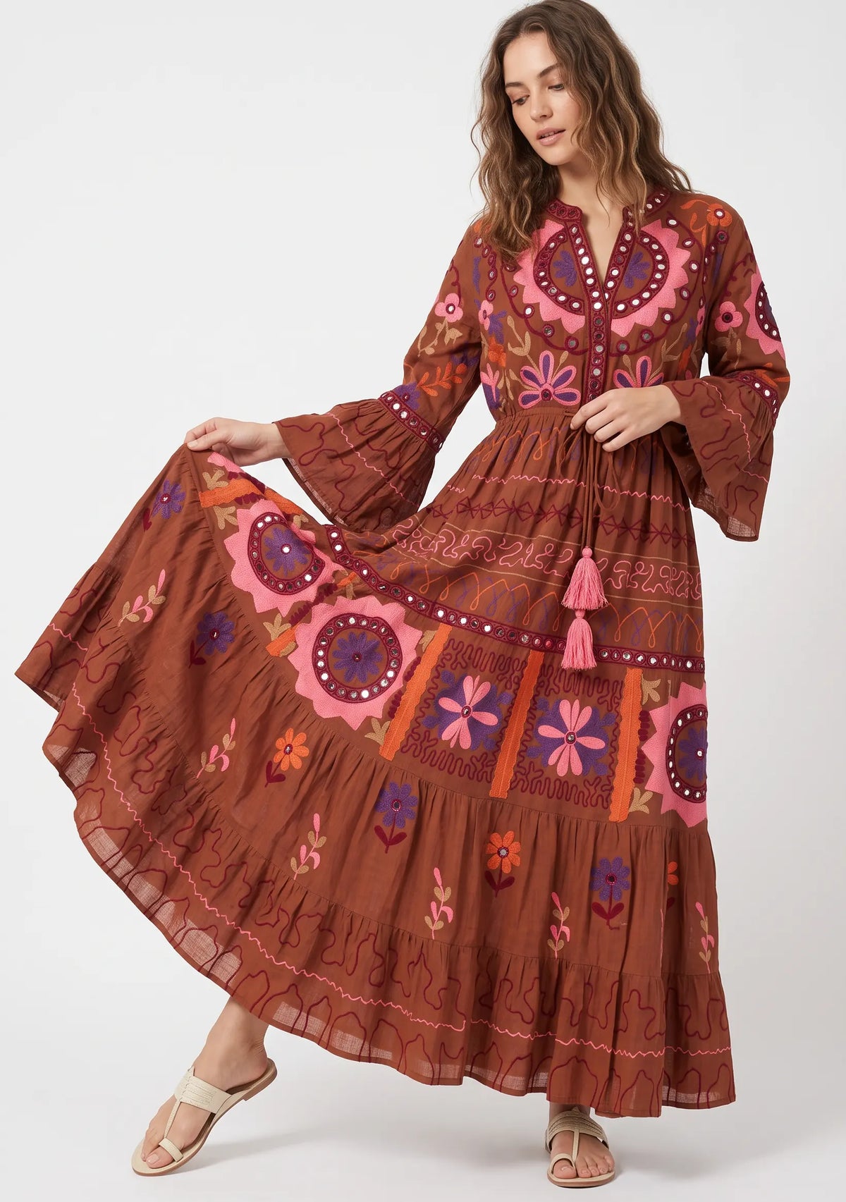 Women’s Cotton Hand-Embroidered Long Tunic - Hami
