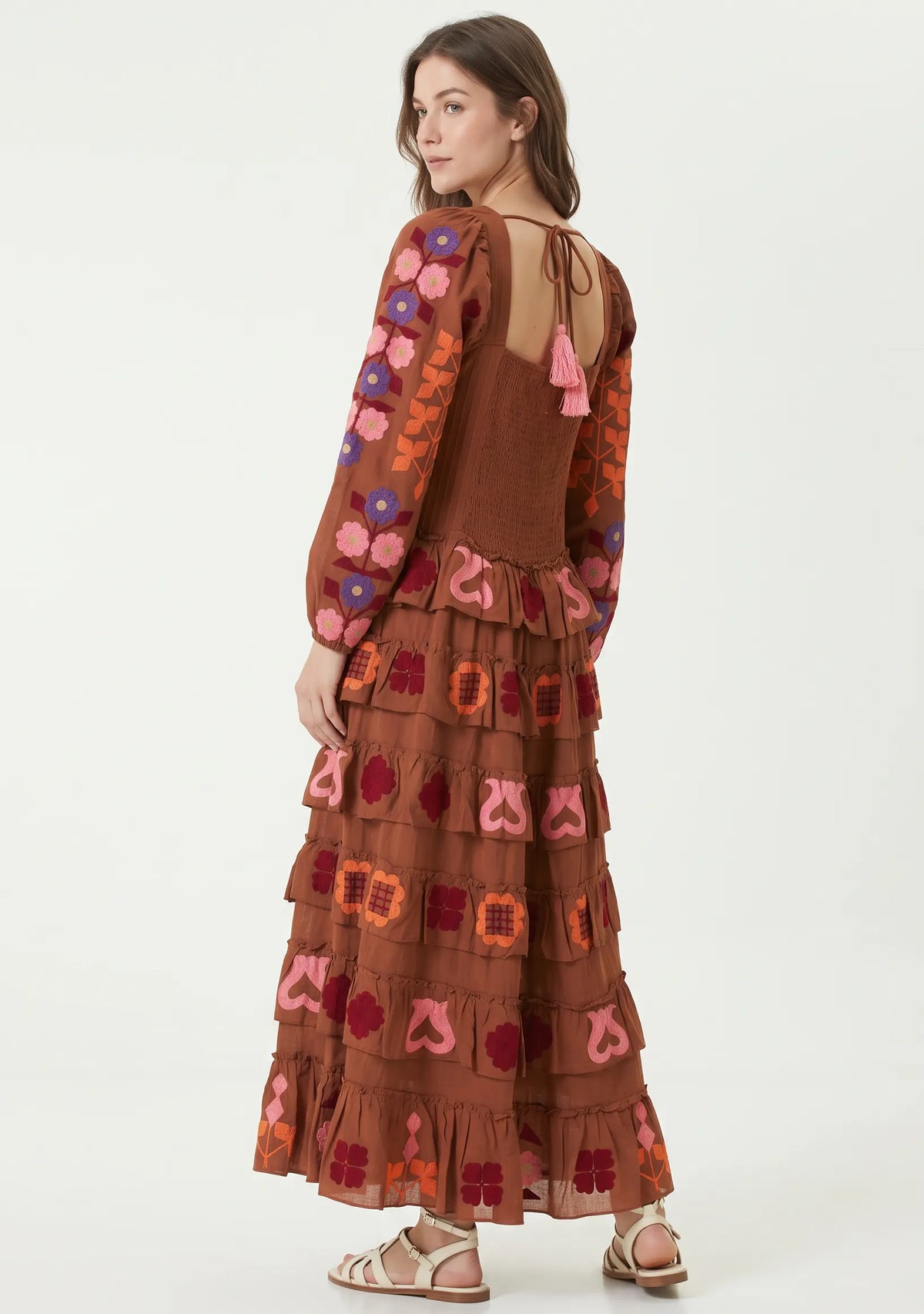 Women’s Cotton Hand-Embroidered Long Dress - Zara