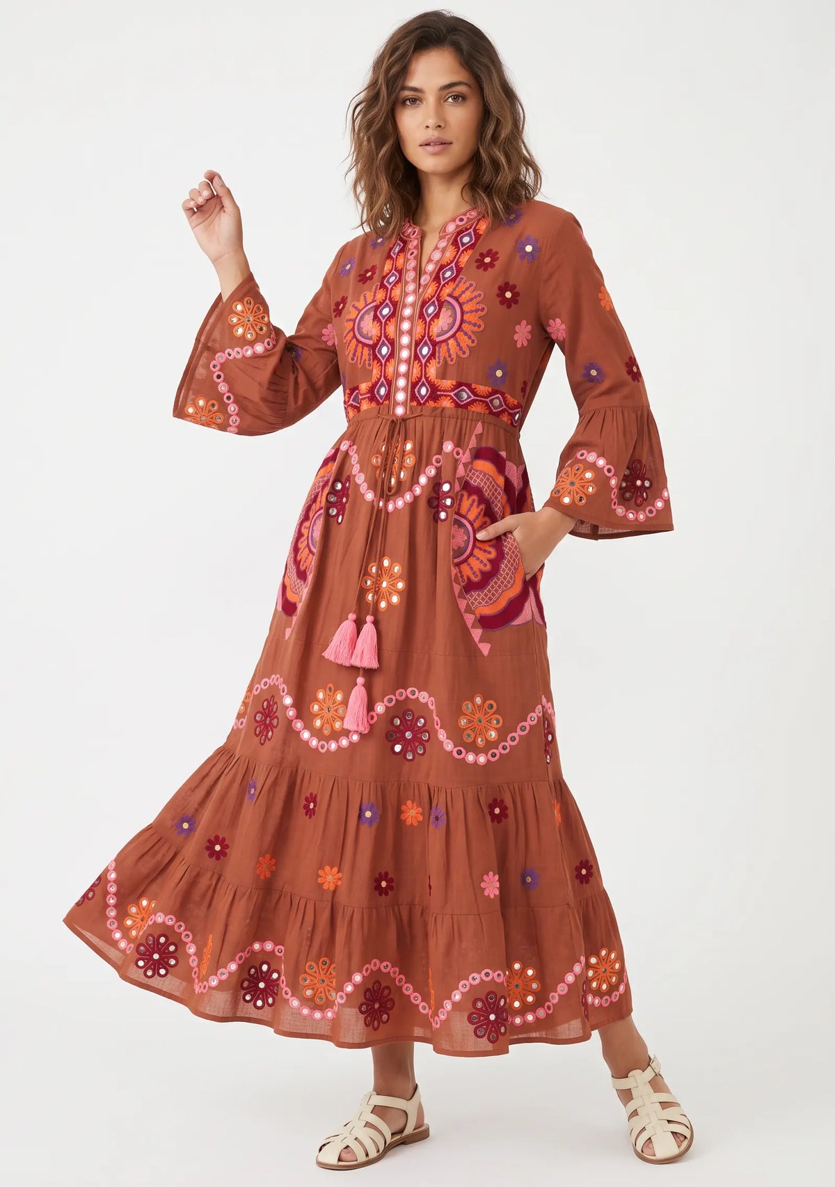 Women’s Cotton Hand-Embroidered Long Tunic - Sara