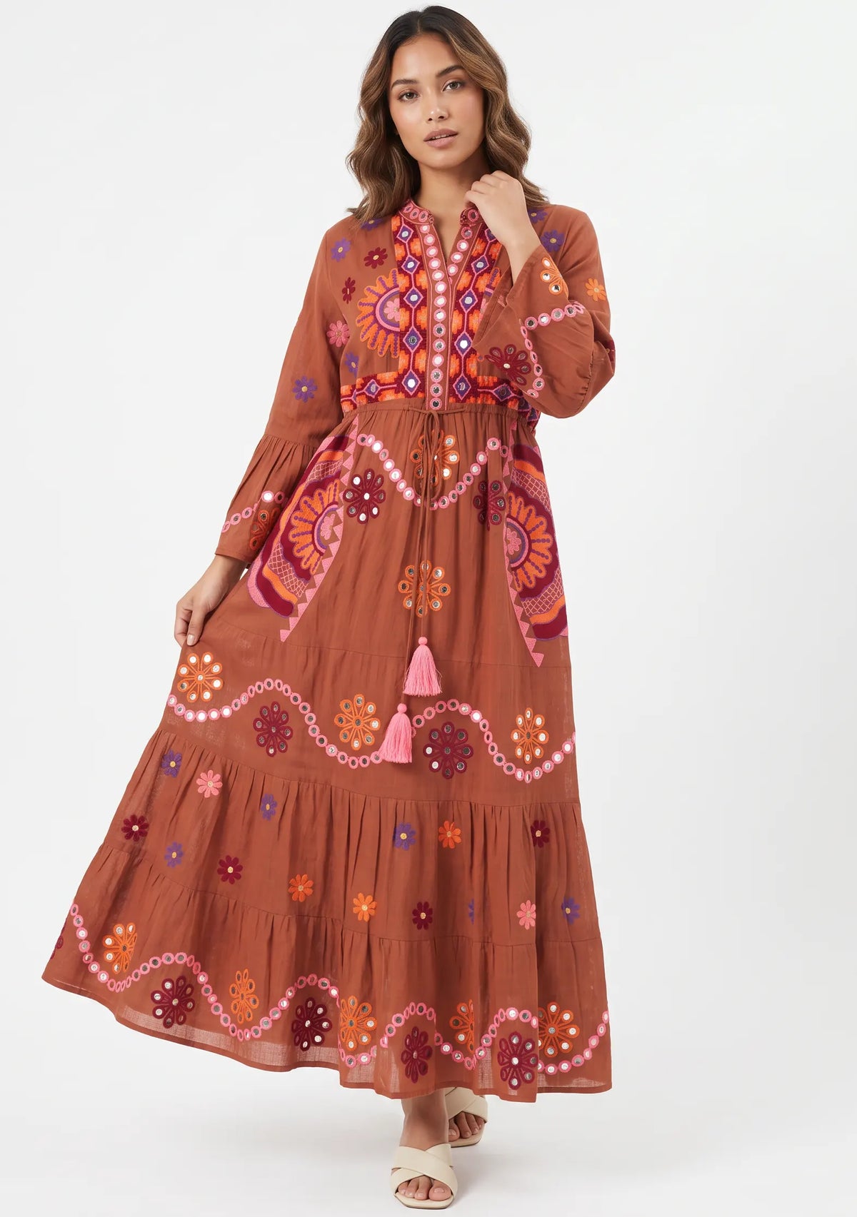 Women’s Cotton Hand-Embroidered Long Tunic - Sara