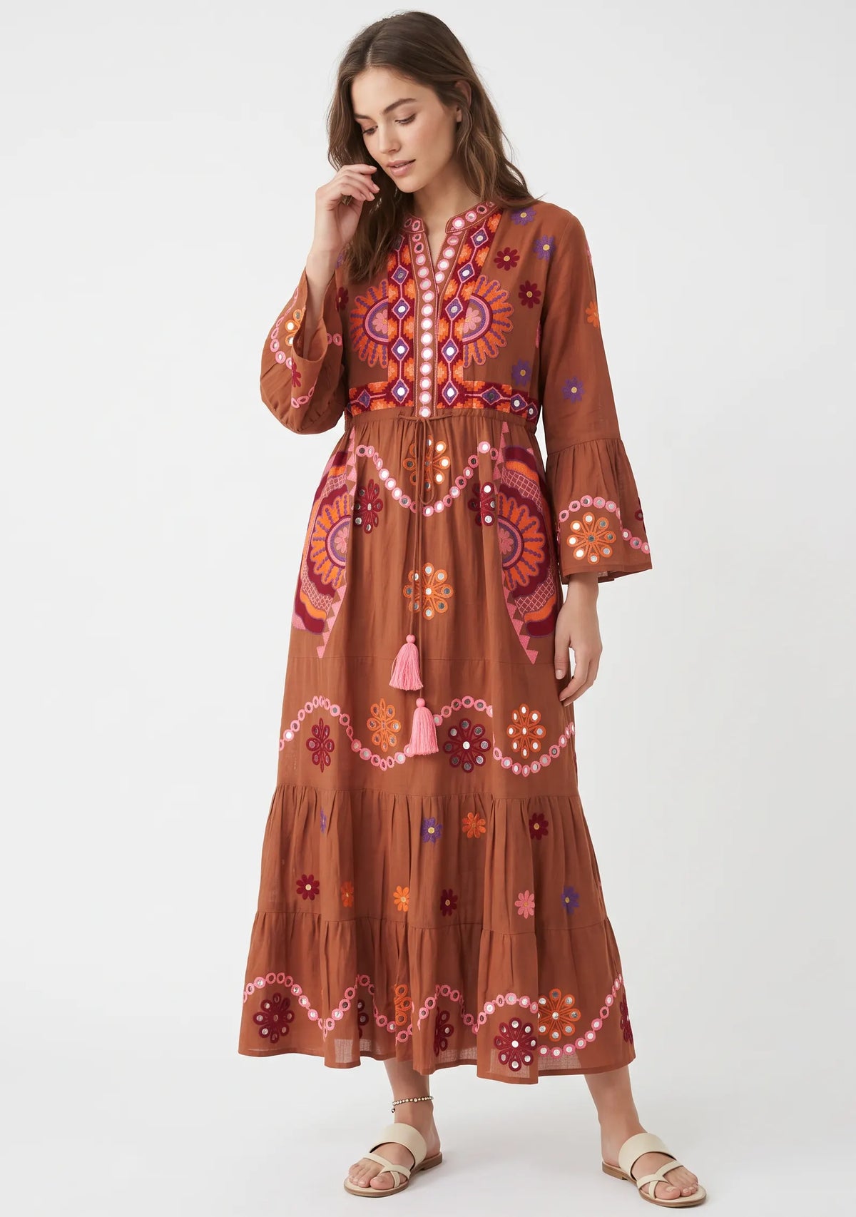 Women’s Cotton Hand-Embroidered Long Tunic - Sara