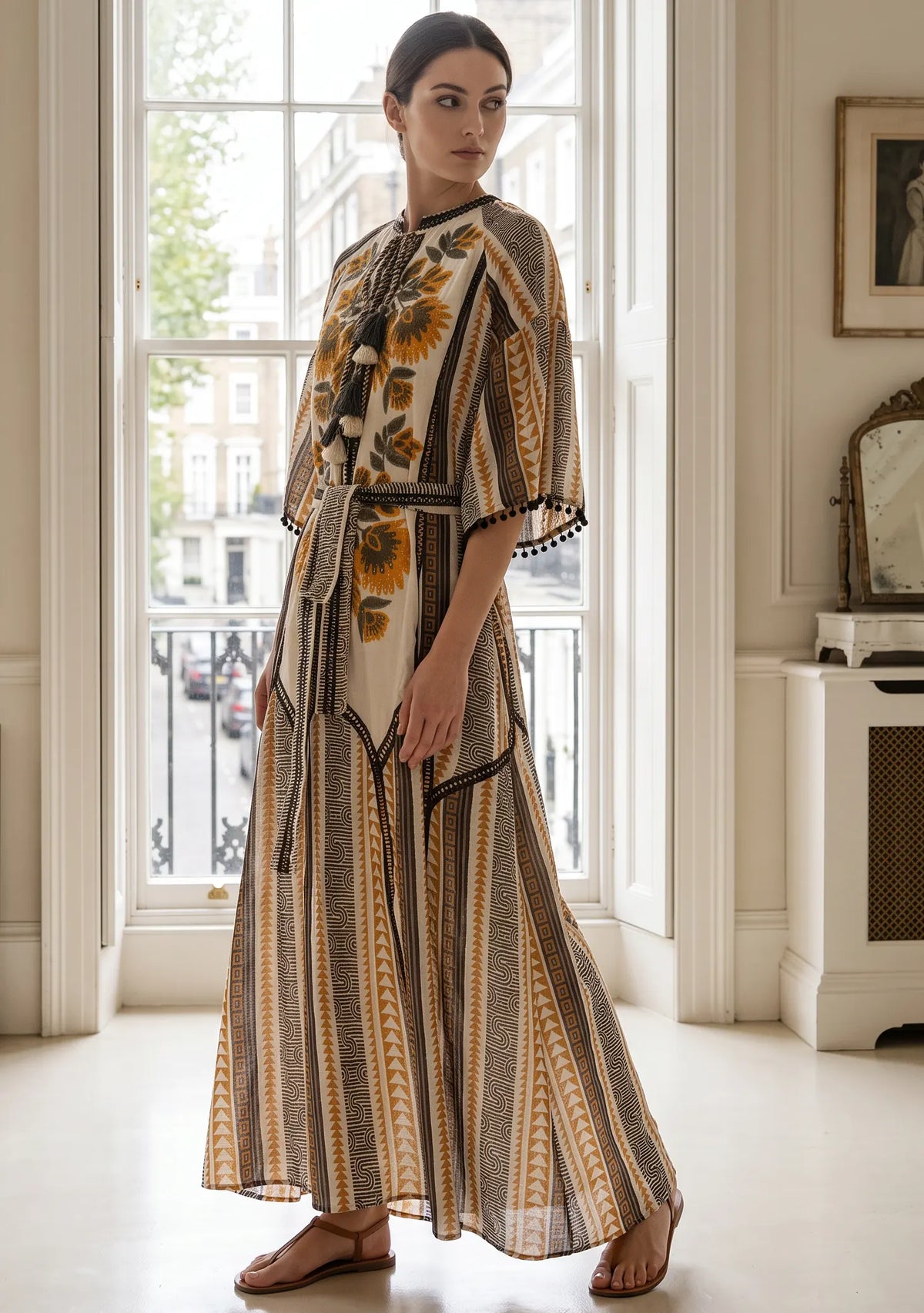 Women’s 100% Cotton Printed Long Dress - Zafira