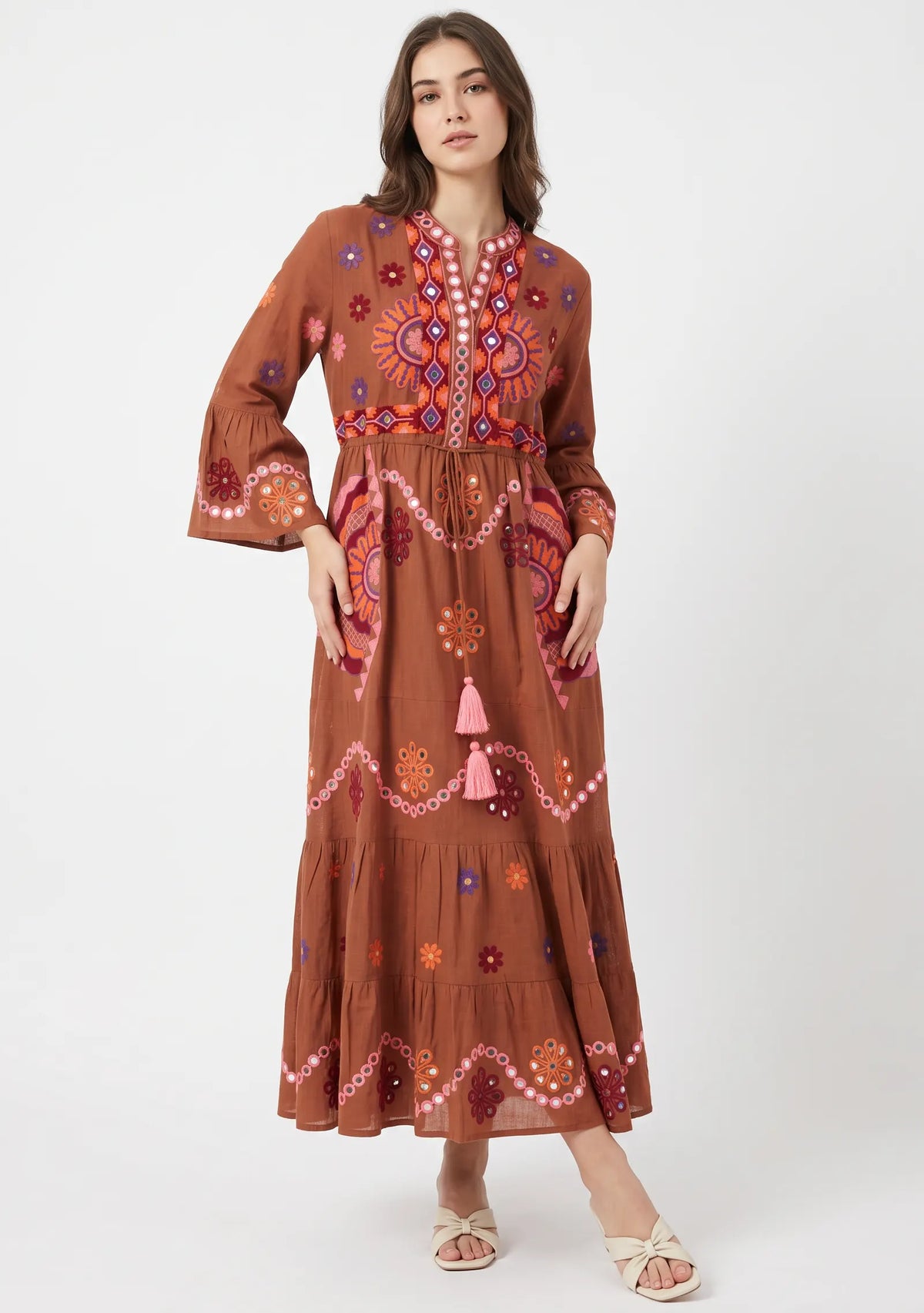 Women’s Cotton Hand-Embroidered Long Tunic - Sara