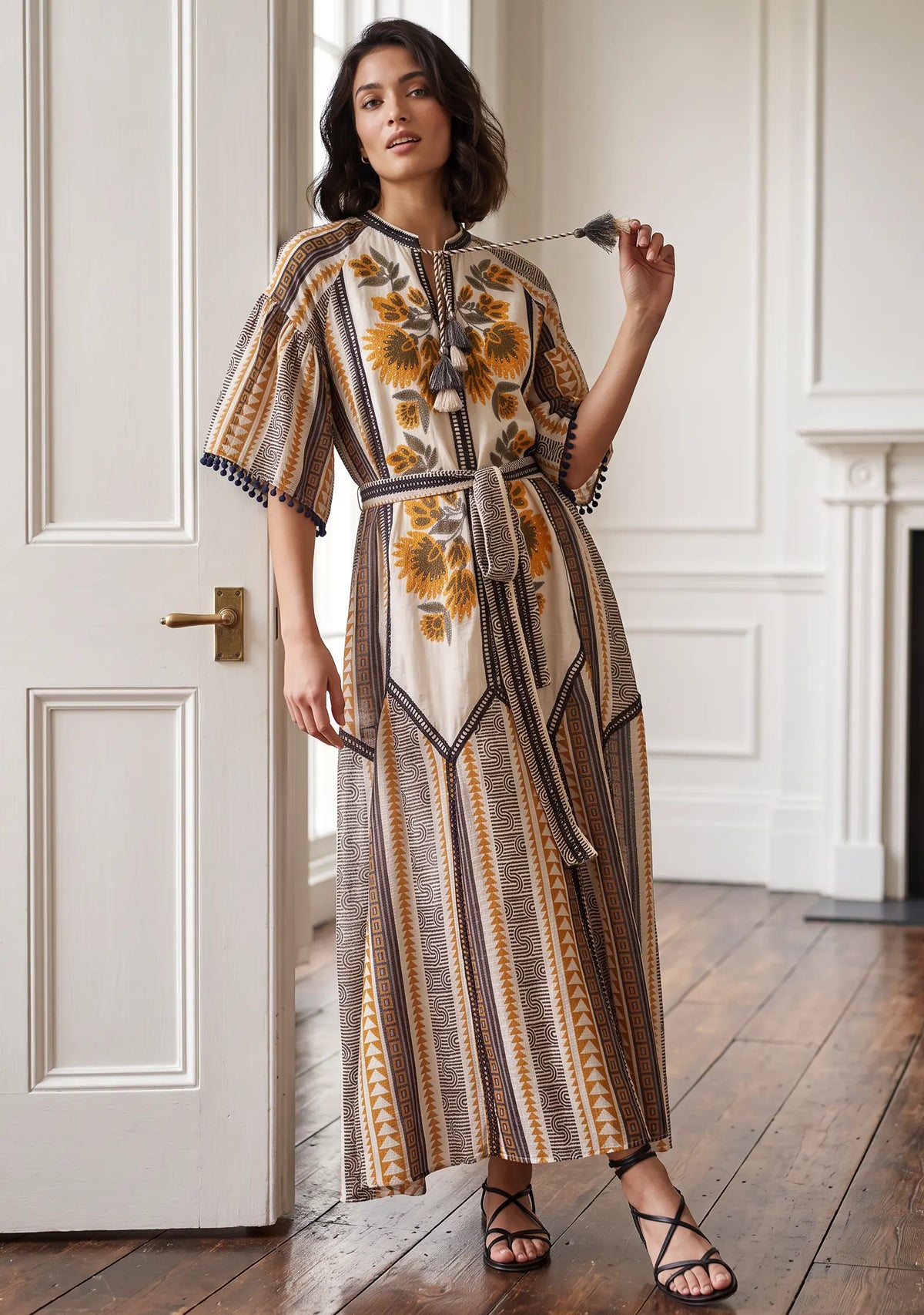Women’s 100% Cotton Printed Long Dress - Zafira