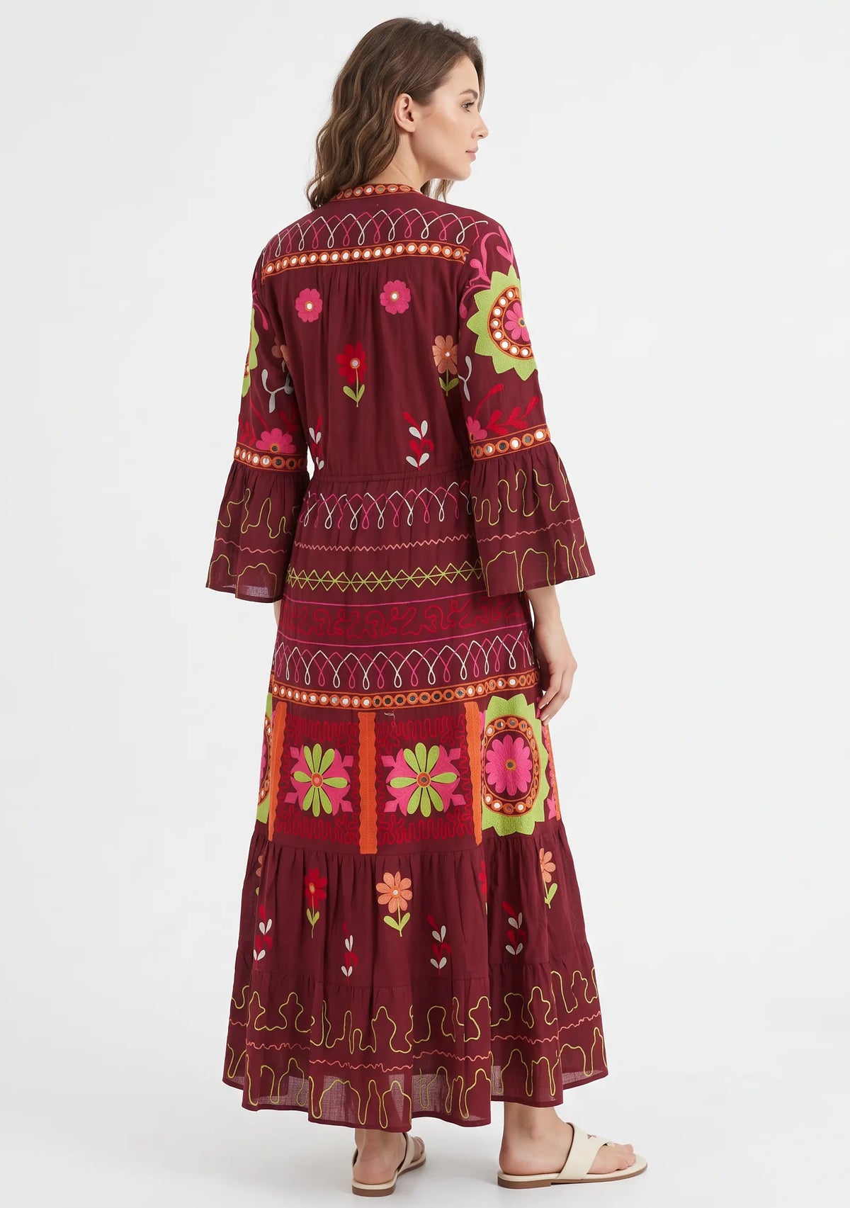Women’s Cotton Hand-Embroidered Long Tunic - Hami