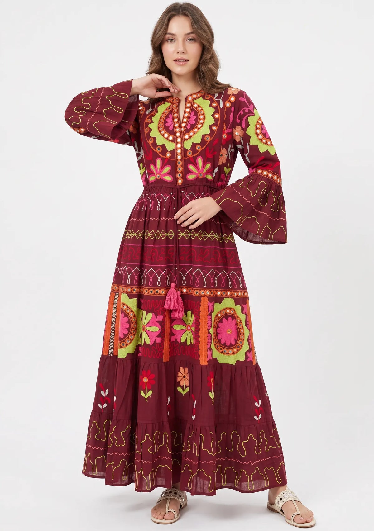 Women’s Cotton Hand-Embroidered Long Tunic - Hami