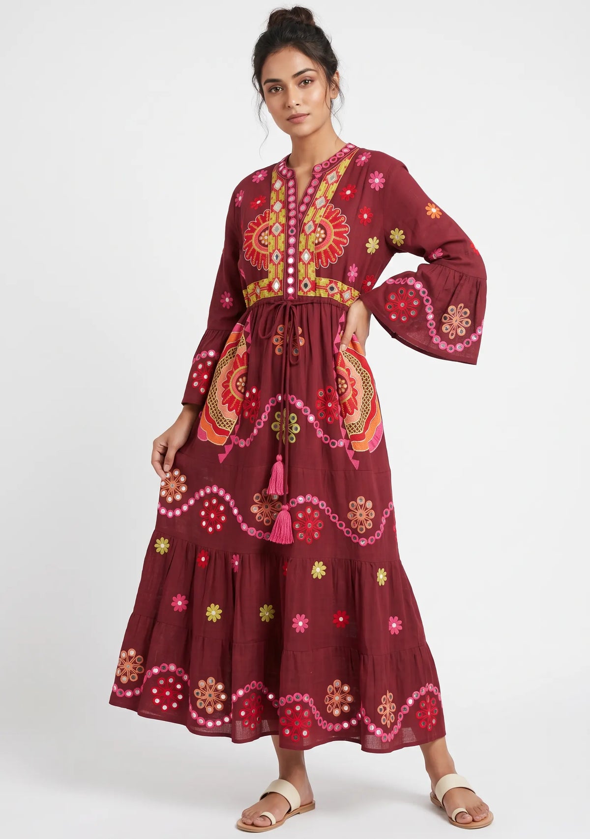 Women’s Cotton Hand-Embroidered Long Tunic - Sara