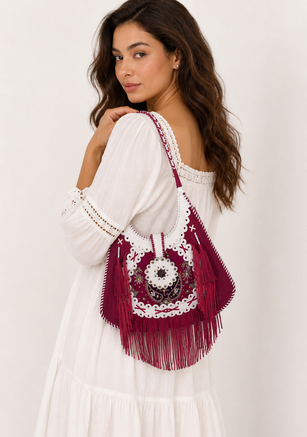 ibBan Hand-Embroidered Canvas Ibza Cabas with Beadwork - Ibza