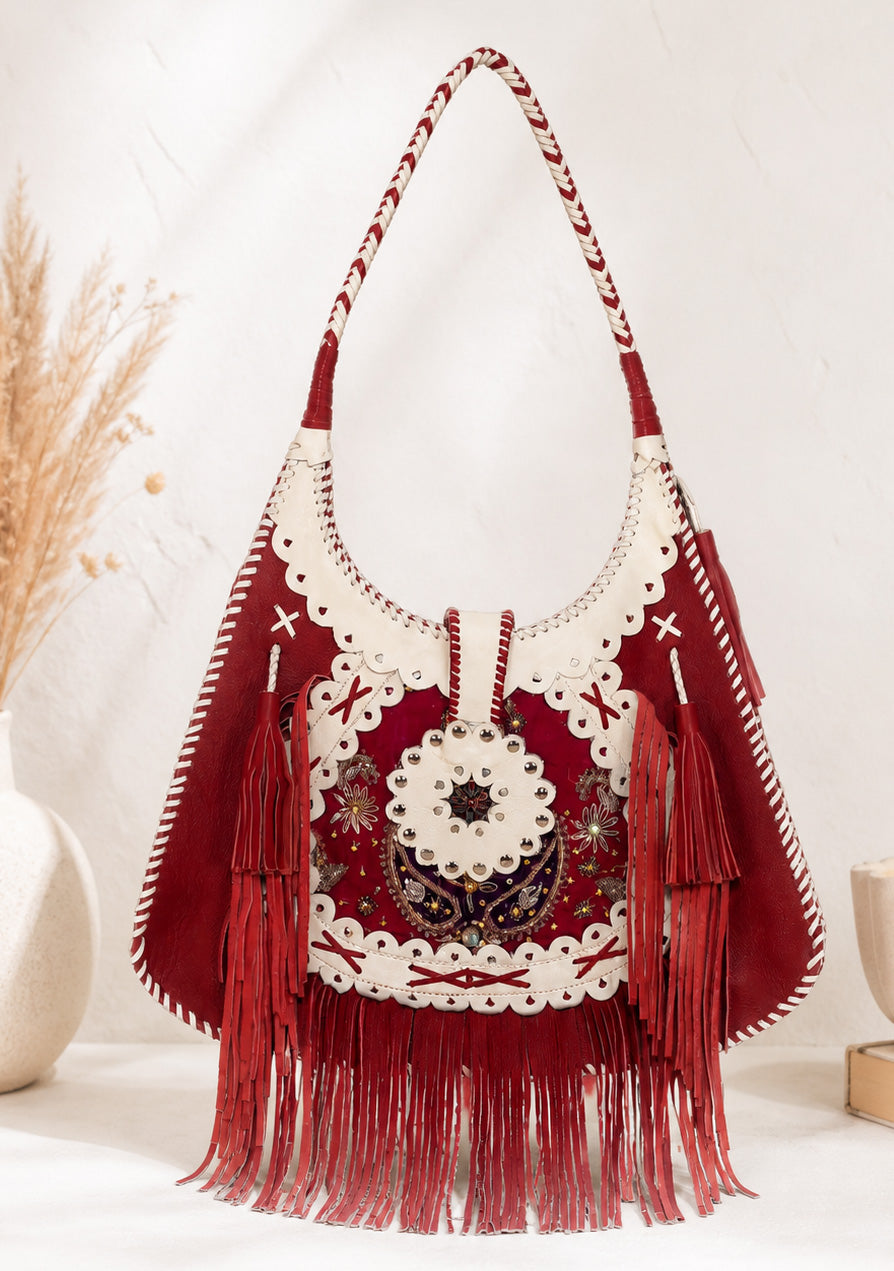 ibBan Hand-Embroidered Canvas Ibza Cabas with Beadwork - Ibza