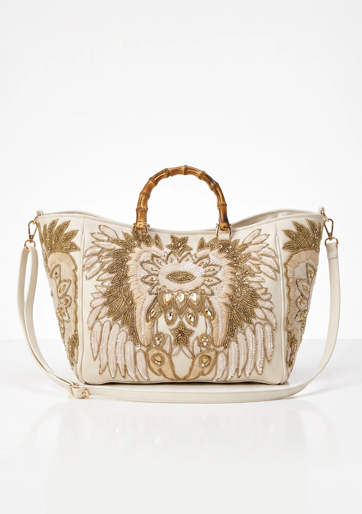 ibBan Hand-Embroidered Canvas Leona Cabas with Beadwork - Leona