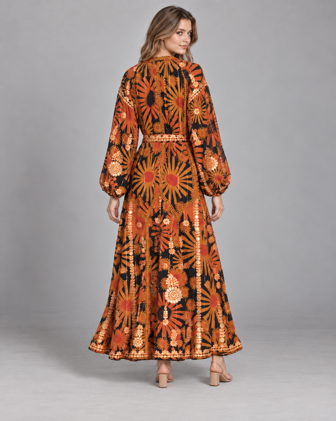 Women’s Hand-Embroidered Long Dress - Fikra