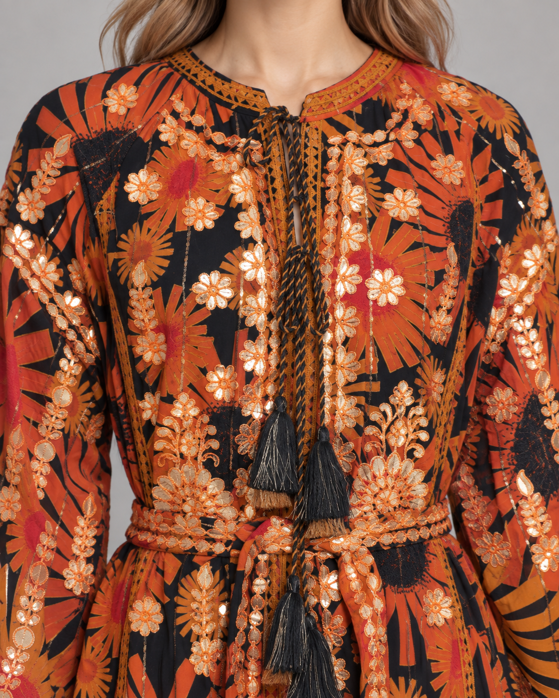 Women’s Hand-Embroidered Long Dress - Fikra