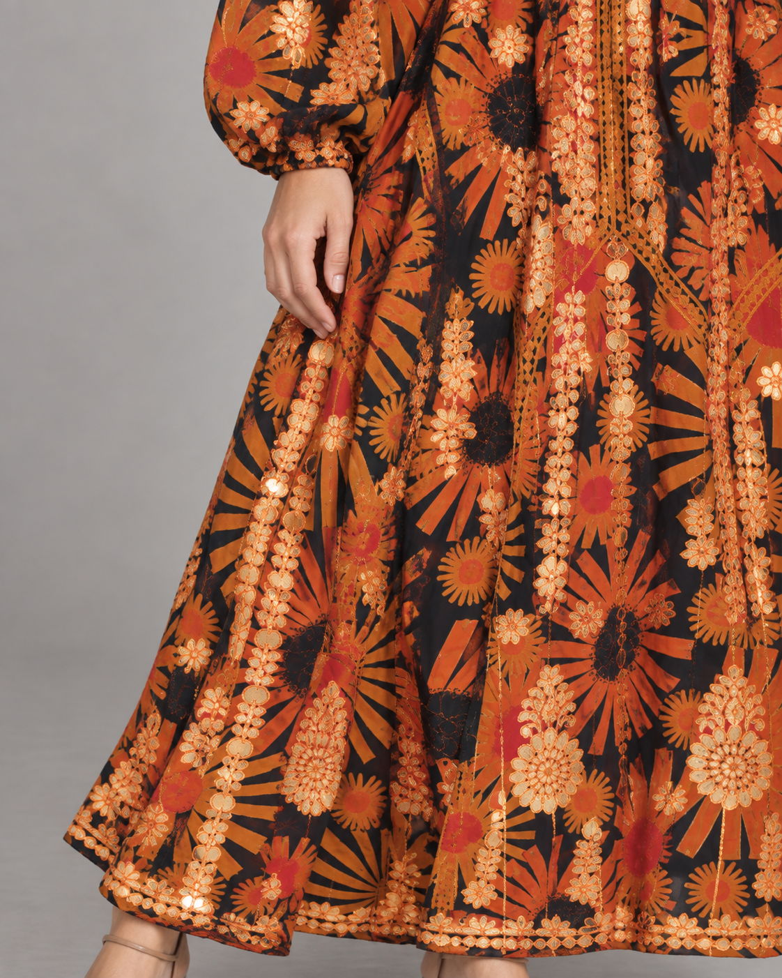 Women’s Hand-Embroidered Long Dress - Fikra