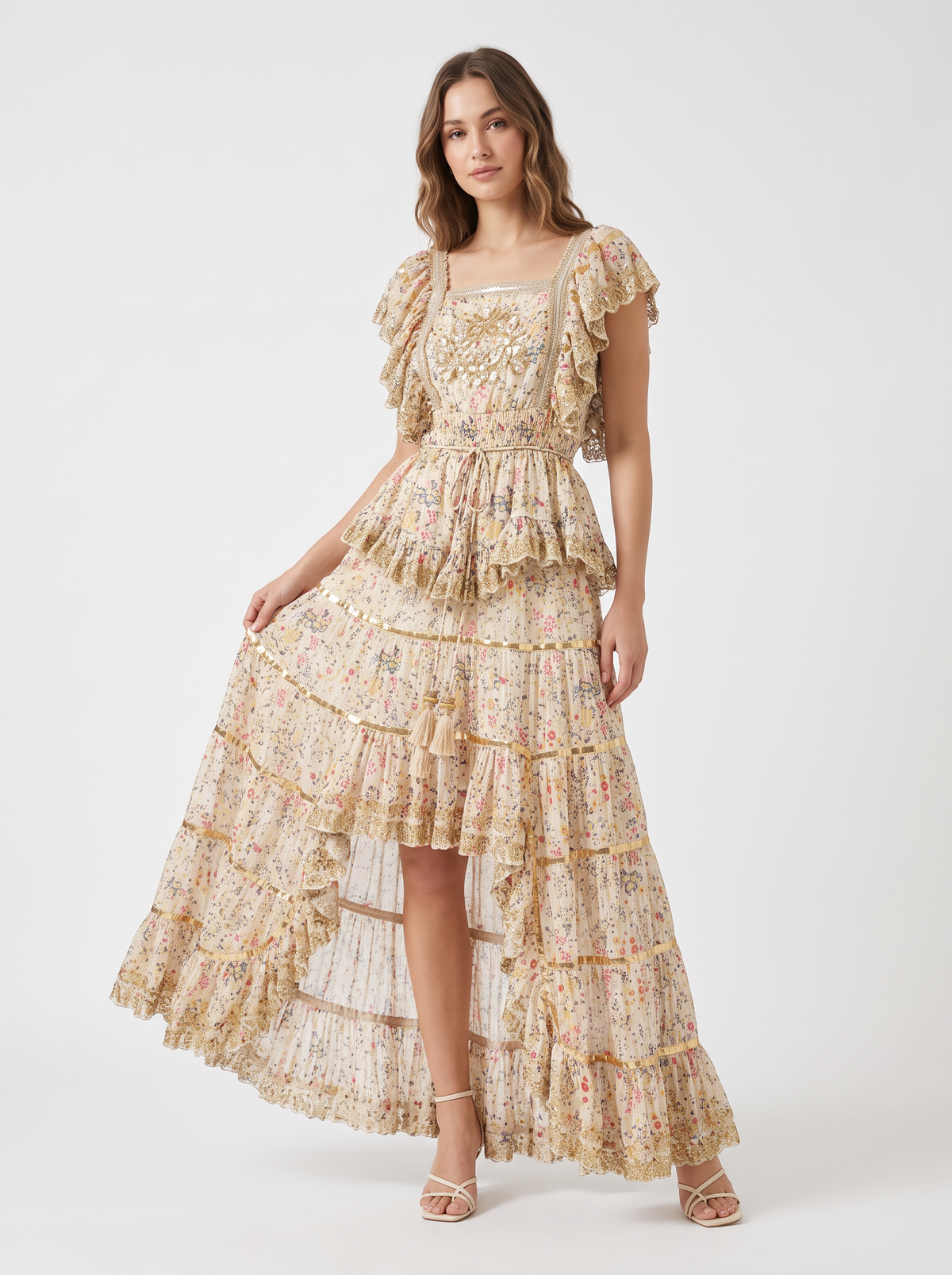 Women’s Cotton Lurex Long Maxi Dress - Anaab
