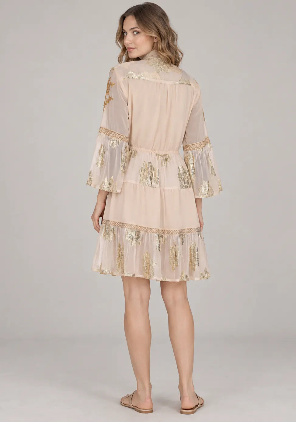 ibBan Women’s Cotton Lurex Embroidered Short Tunic - Soha