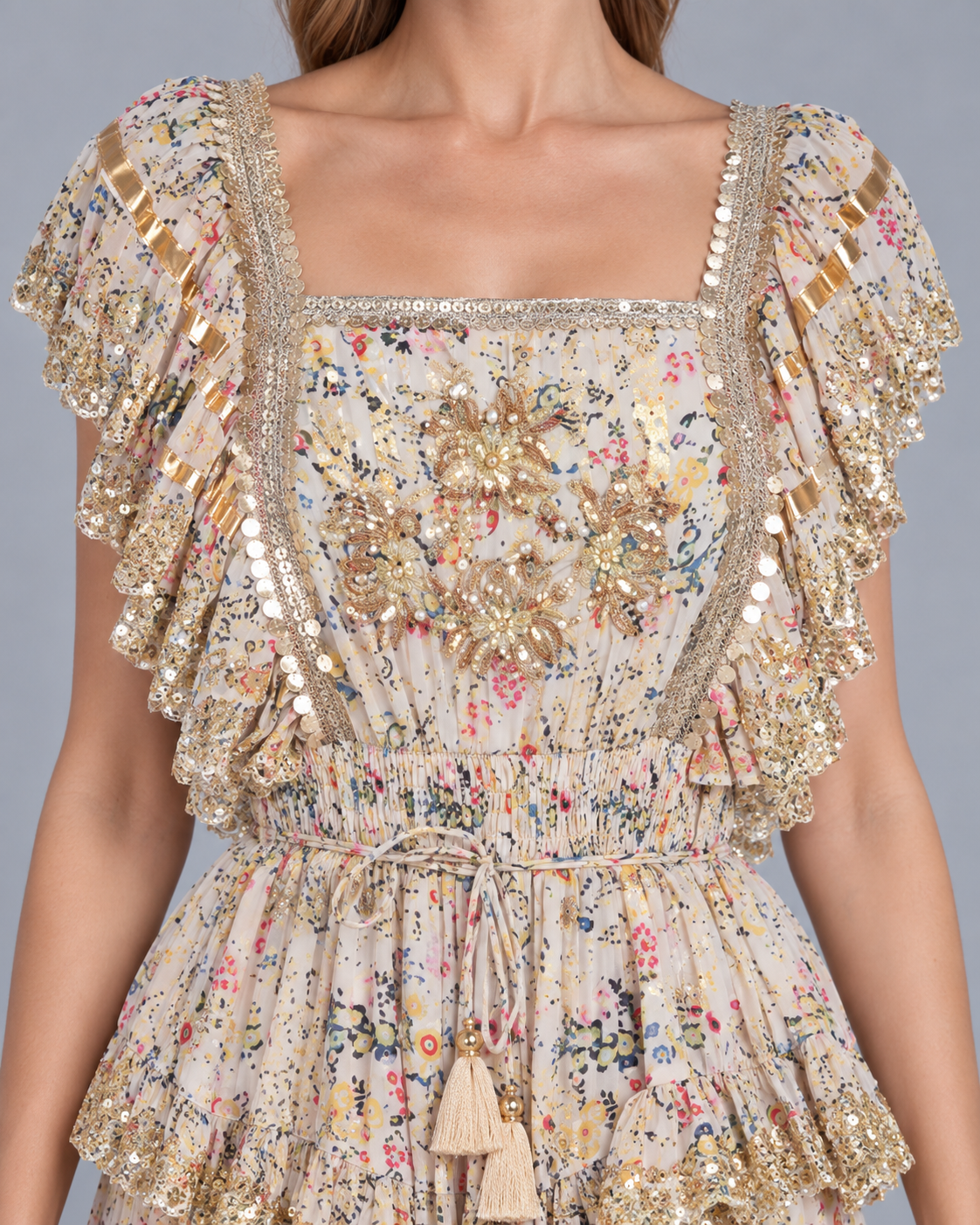 Women’s Cotton Lurex Long Maxi Dress - Anaab