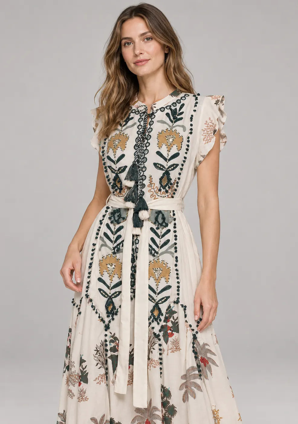 Women’s Maxi Dress with Hand Embroidery - Ruzaan